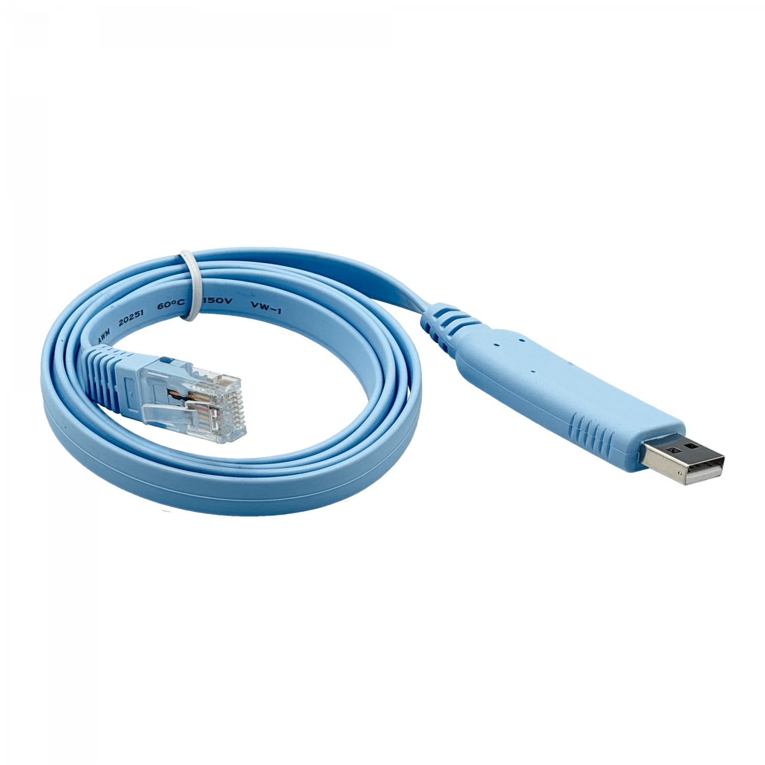 Cable 1mt Console RJ45-Macho USB-AM Convertidor p/Puerto RS232 USB2 2
