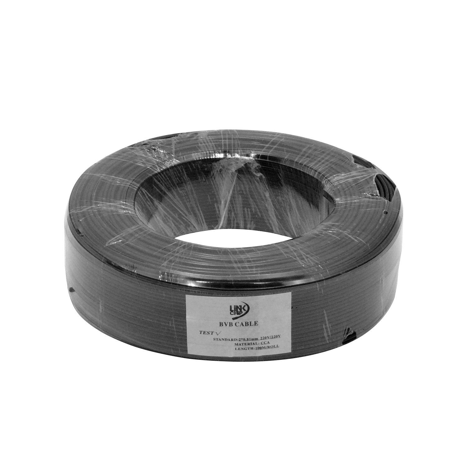 Cable de Acometida Paralelo 2x18AWG CCA 100m Negro - LinkChip 2X18AN-CCA 1