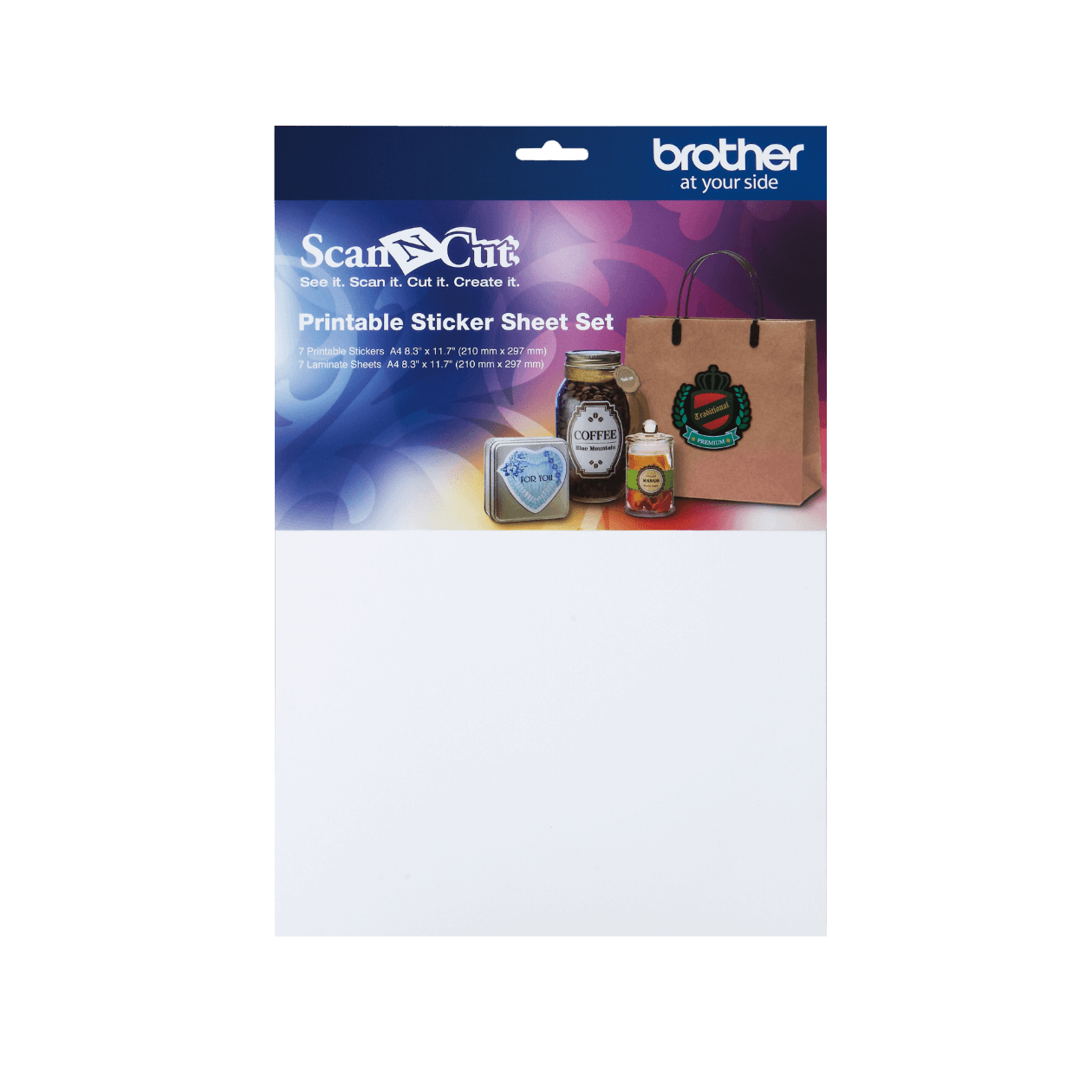 Sticker Brother CAPSS1 7 hojas A4 para plotter ScanNCut2 1
