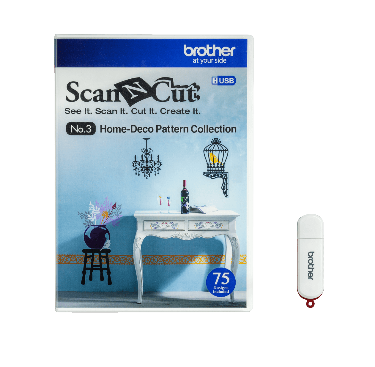 Pendrive Brother CAUSB3 75 patrones deco hogar ScanNCut2 1