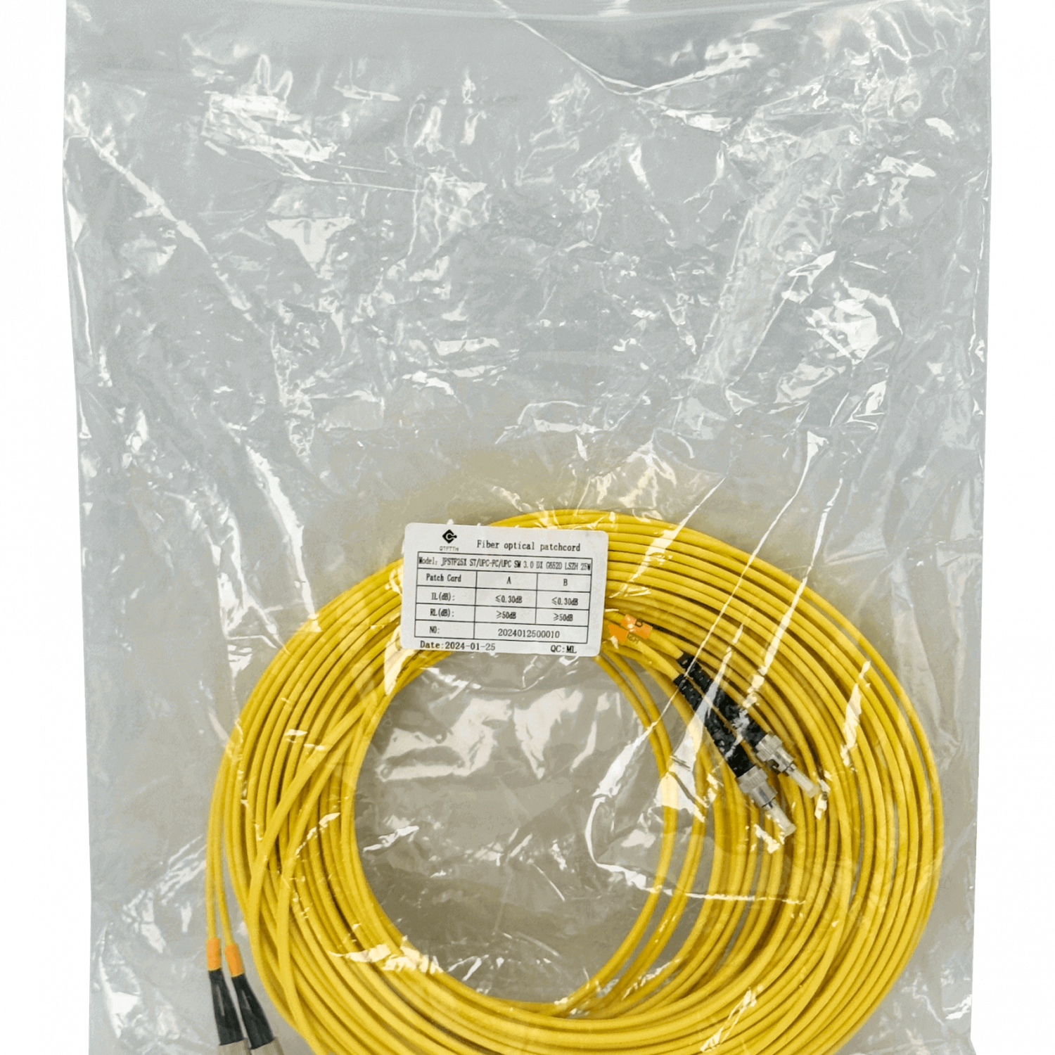 25mt ST-FC MonoModo SM Simplex Jumper Cable Fibra 3.0mm 9/125um LSZH 1