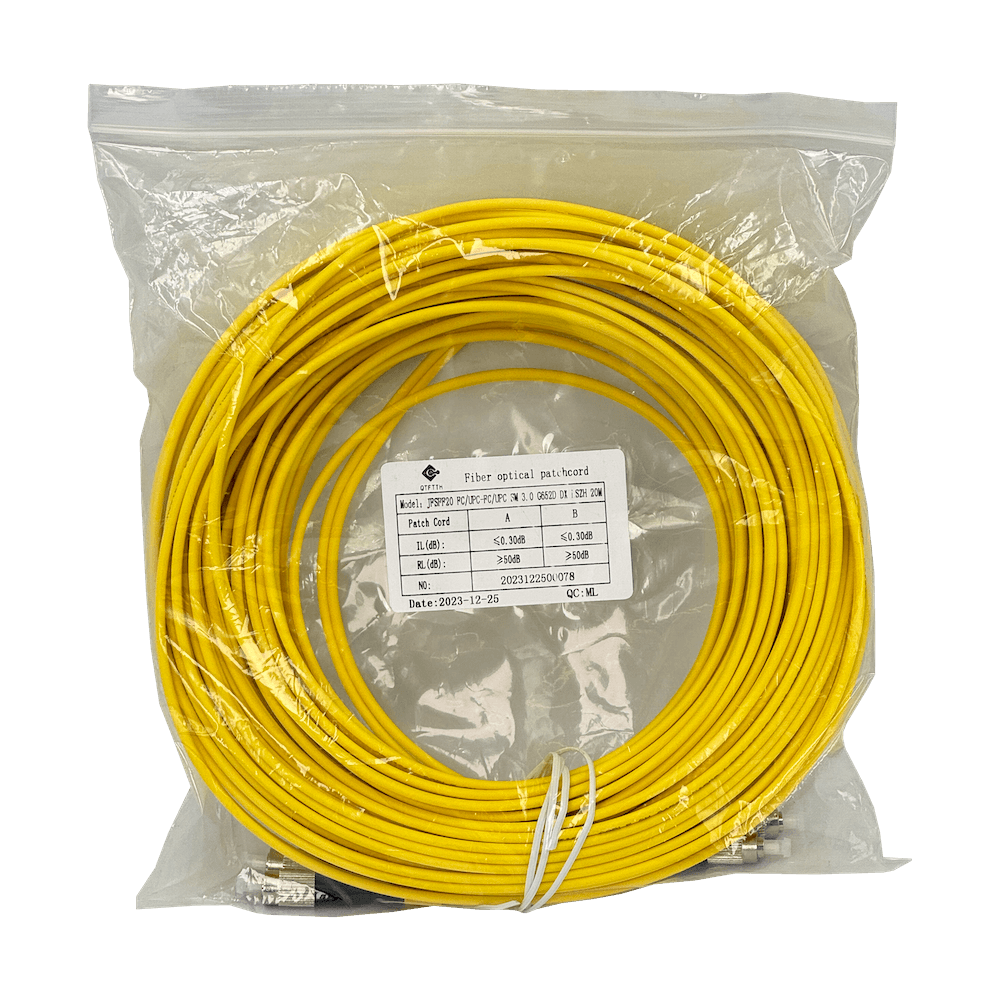 20mt FC/UPC-FC/UPC MonoModo SM Duplex Jumper Cable Fibra 9/125um 3mm 3