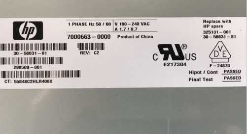 HP 103W Fuente Poder HotPlug para Hv110 Hsv110 1