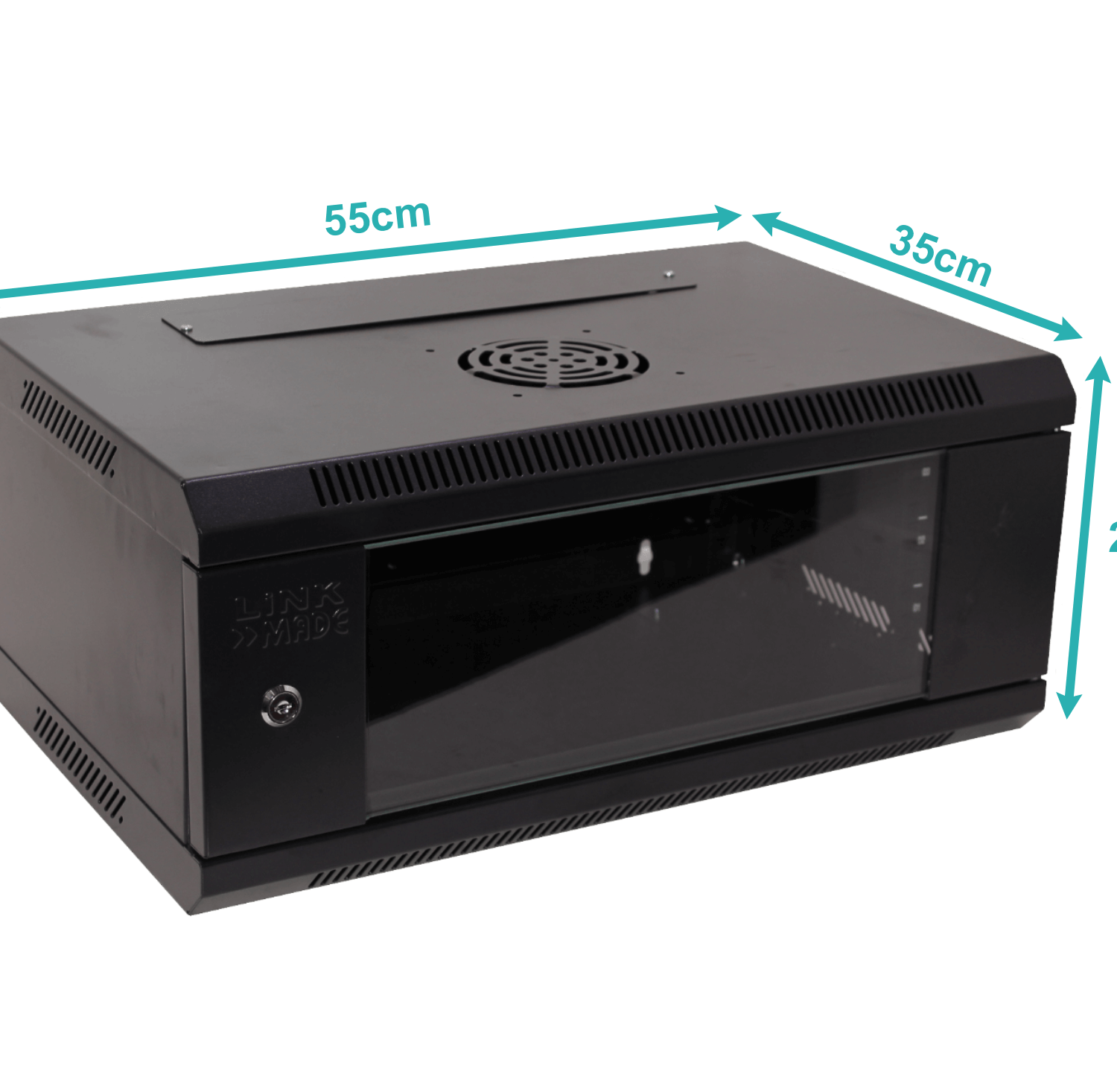 Lateral Fijo LINKMADE RK04-3C 4U Fondo 35cm Rack Pared Mural Negro 1