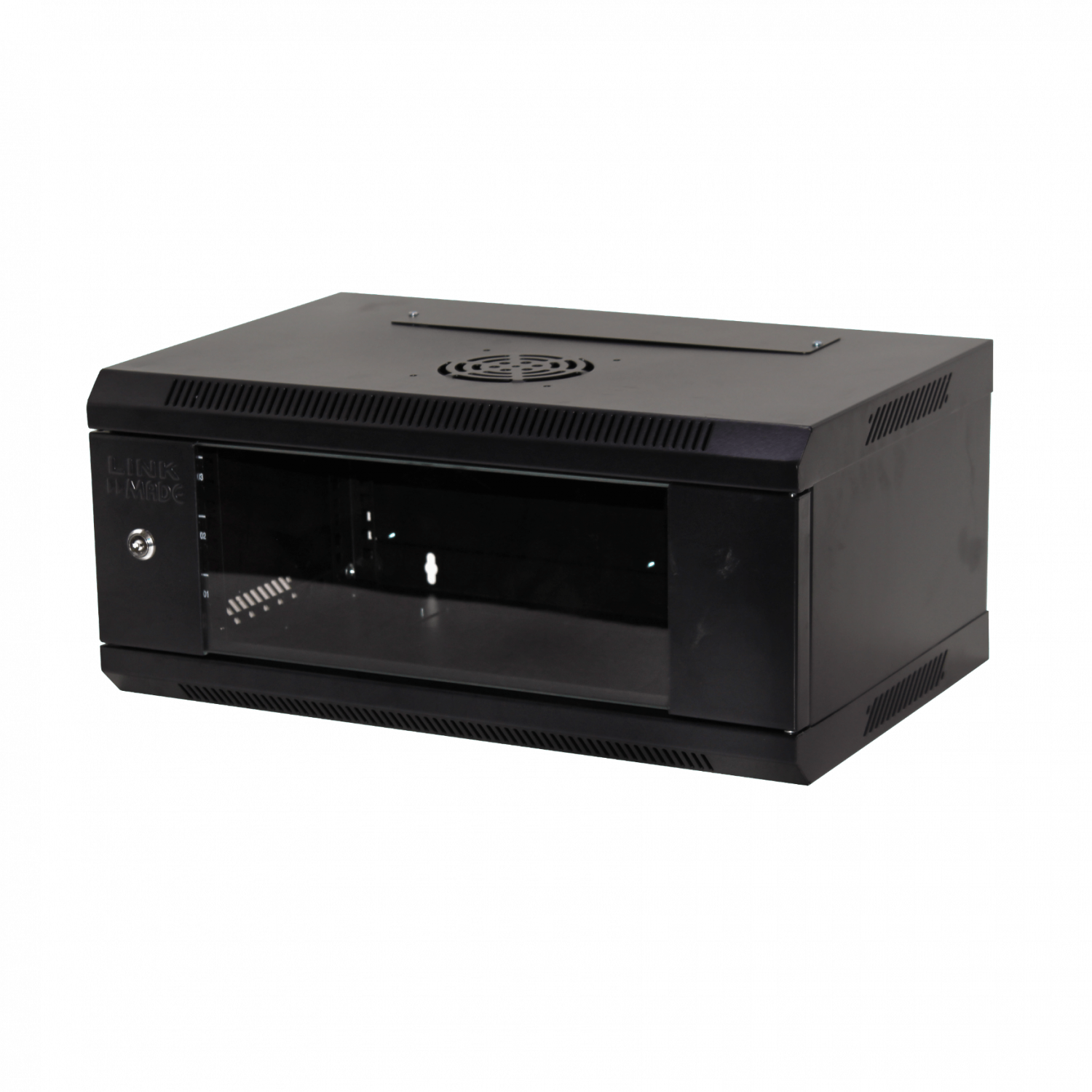 Lateral Fijo LINKMADE RK04-3C 4U Fondo 35cm Rack Pared Mural Negro 6