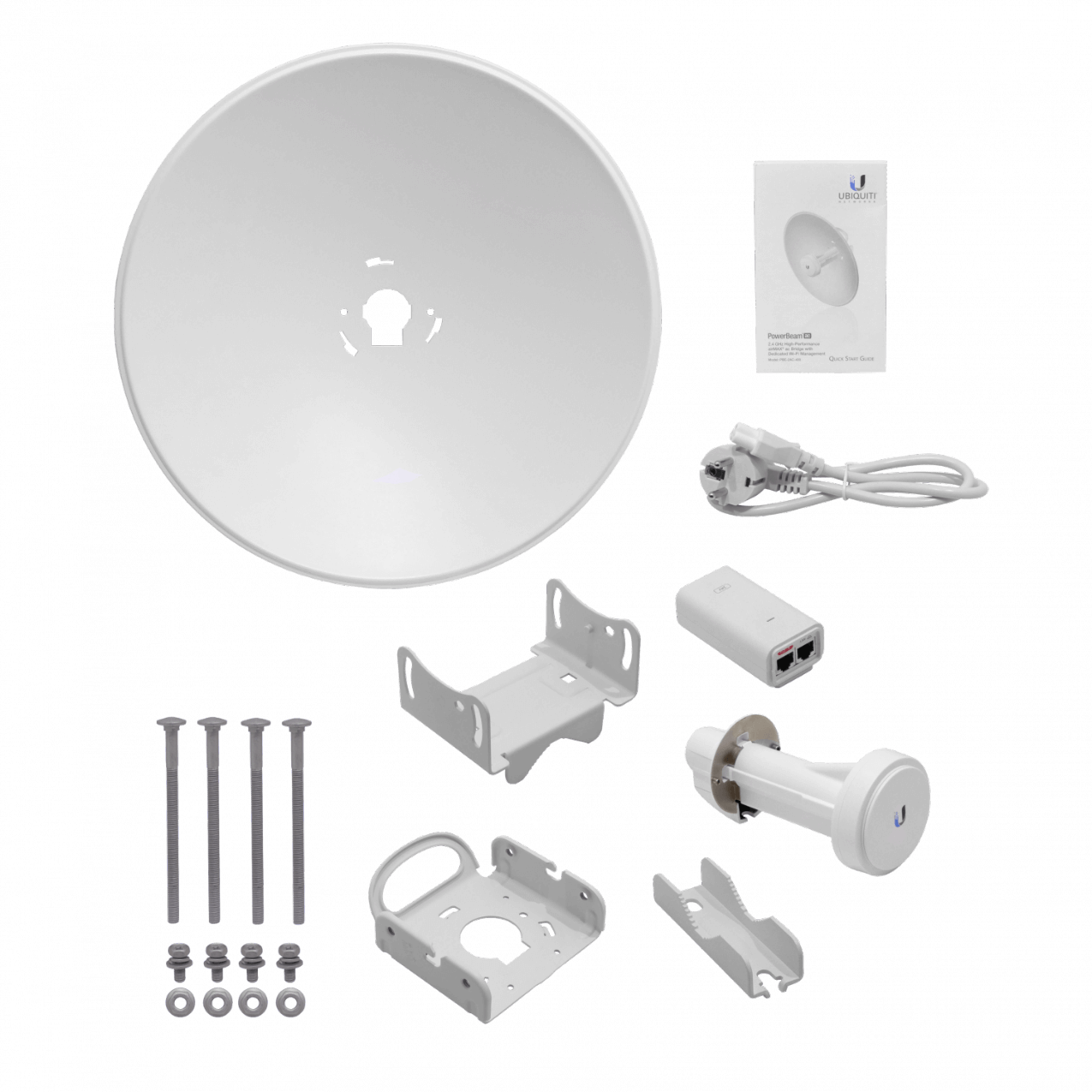 UBIQUITI Gen2 2,4GHz 18dBi 27dBm 1-1000 inc-PoE24V 420mm 2x2 PowerBeam 5