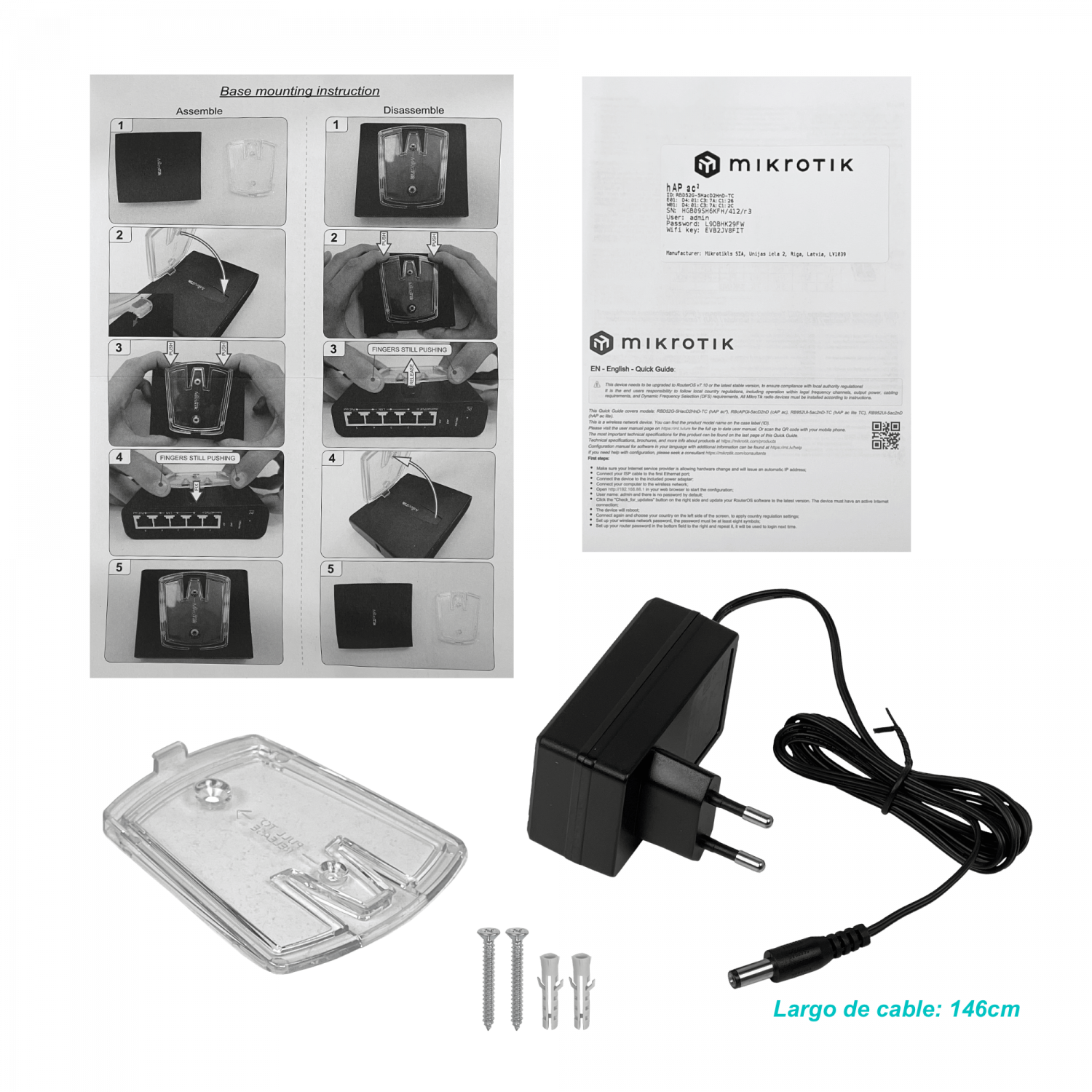 Router Inalámbrico MikroTik hAP ac² - Doble Banda 2.4/5 GHz, 5 Puertos Gigabit, USB, Soporte 3G/4G 5