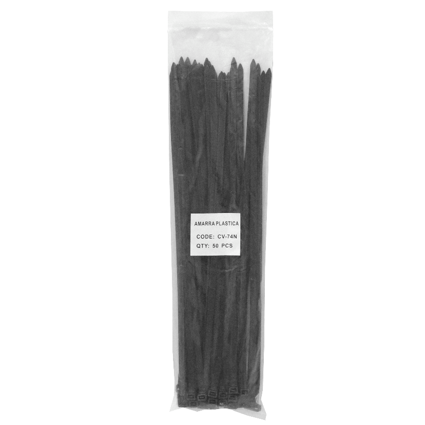 50-un 400x7,2mm Negra Amarra Plastica Nylon 7.2x400mm 3