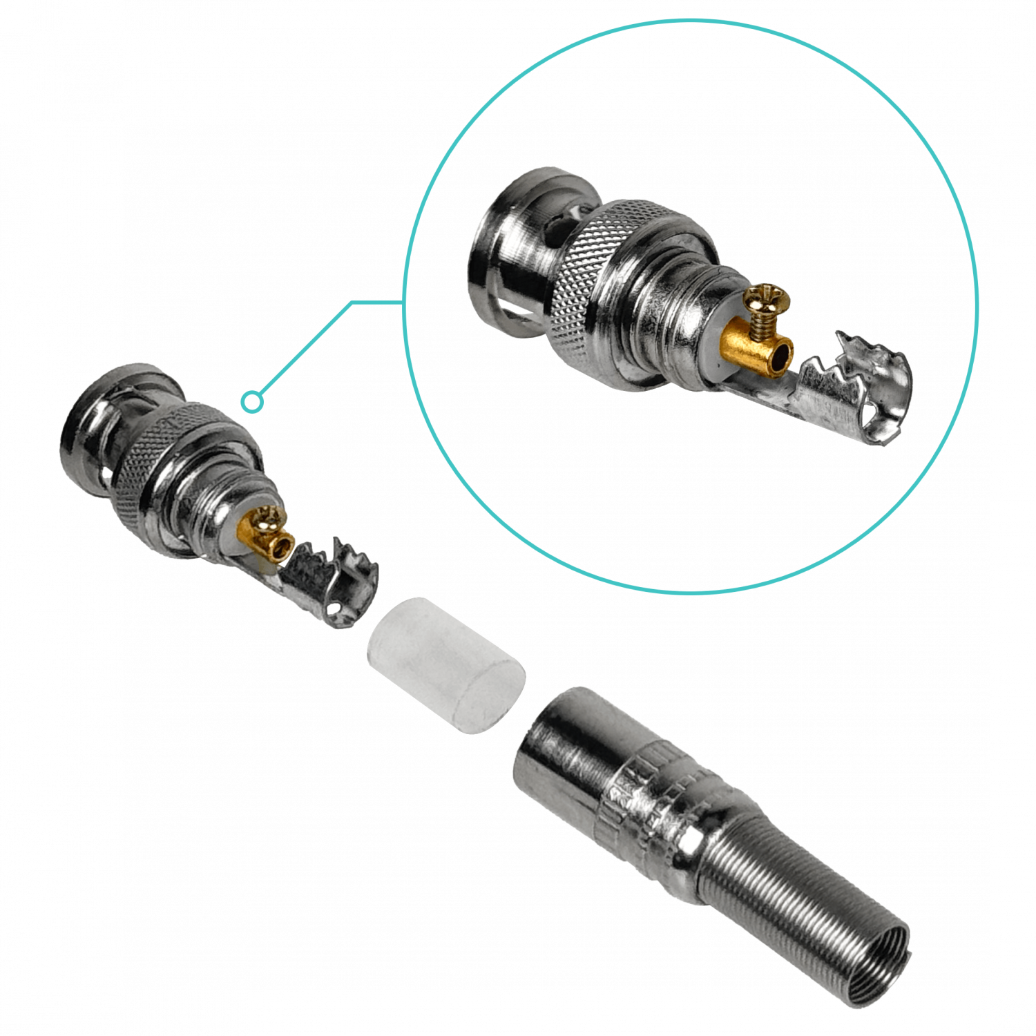 Conector BNC Macho Soldable para Cable Coaxial RG59 BM-S59 3