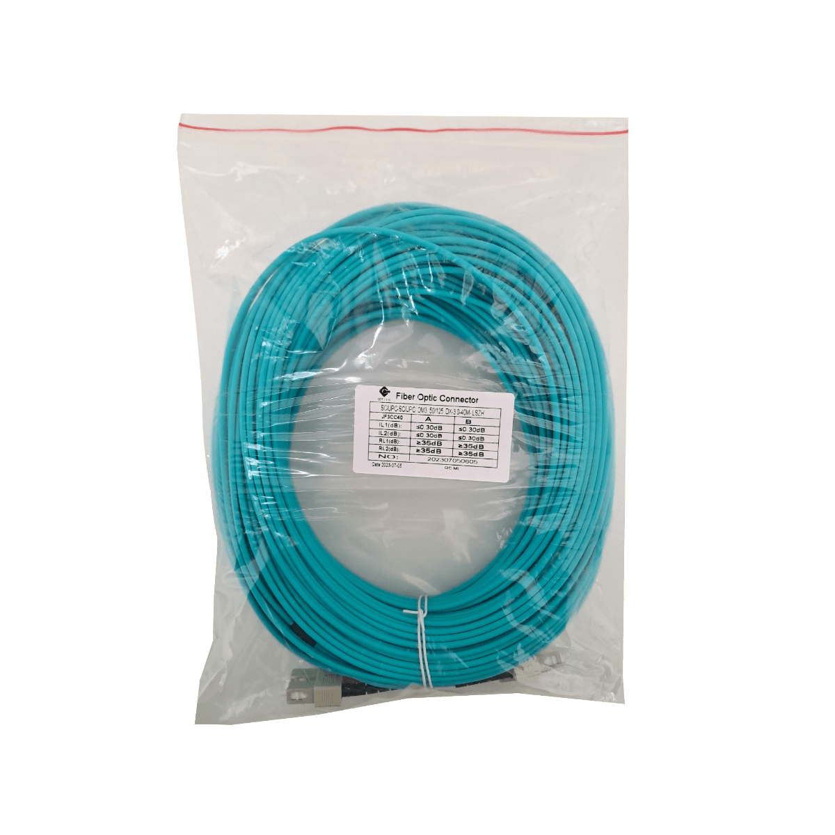 40mt SC-SC OM3 MultiModo MM Duplex Jumper Fibra 3.0mm 50/125um LSZH 1