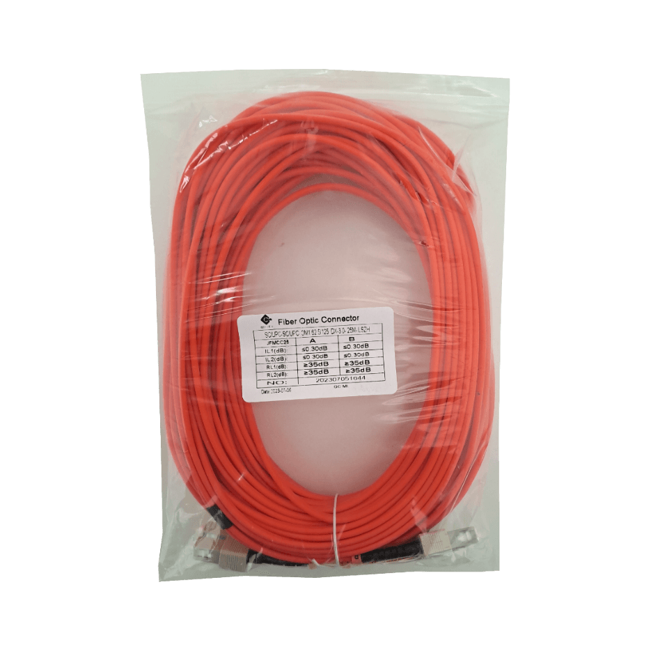 Cable Jumper de Fibra Óptica Multimodo OM1 SC-SC Duplex 25m 62.5/125µm - JFMCC25 1