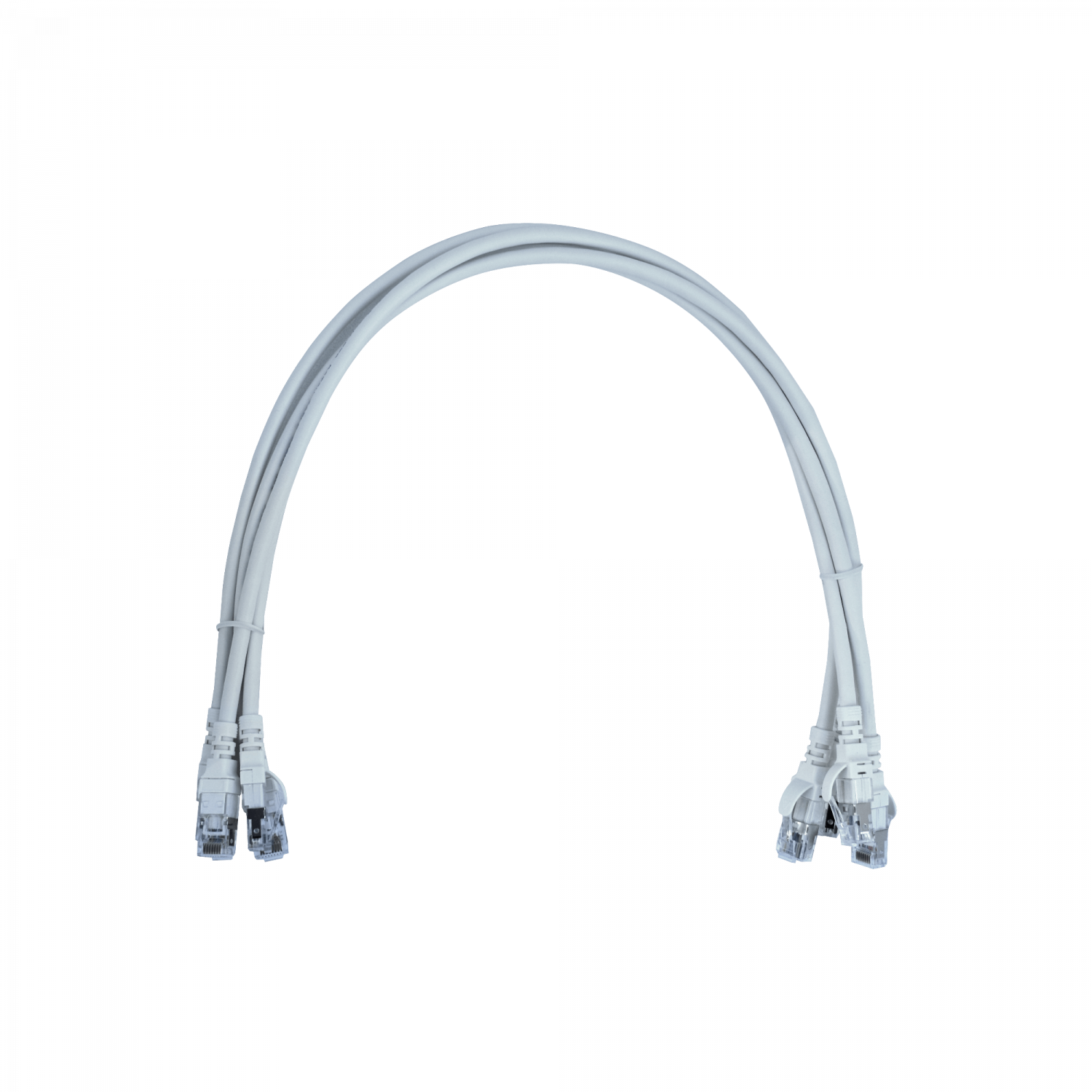 Pack x4 Cable Patch LINKMADE Cat6a U/FTP 0.5mt Blanco LSZH Inyectado Multifilar 2