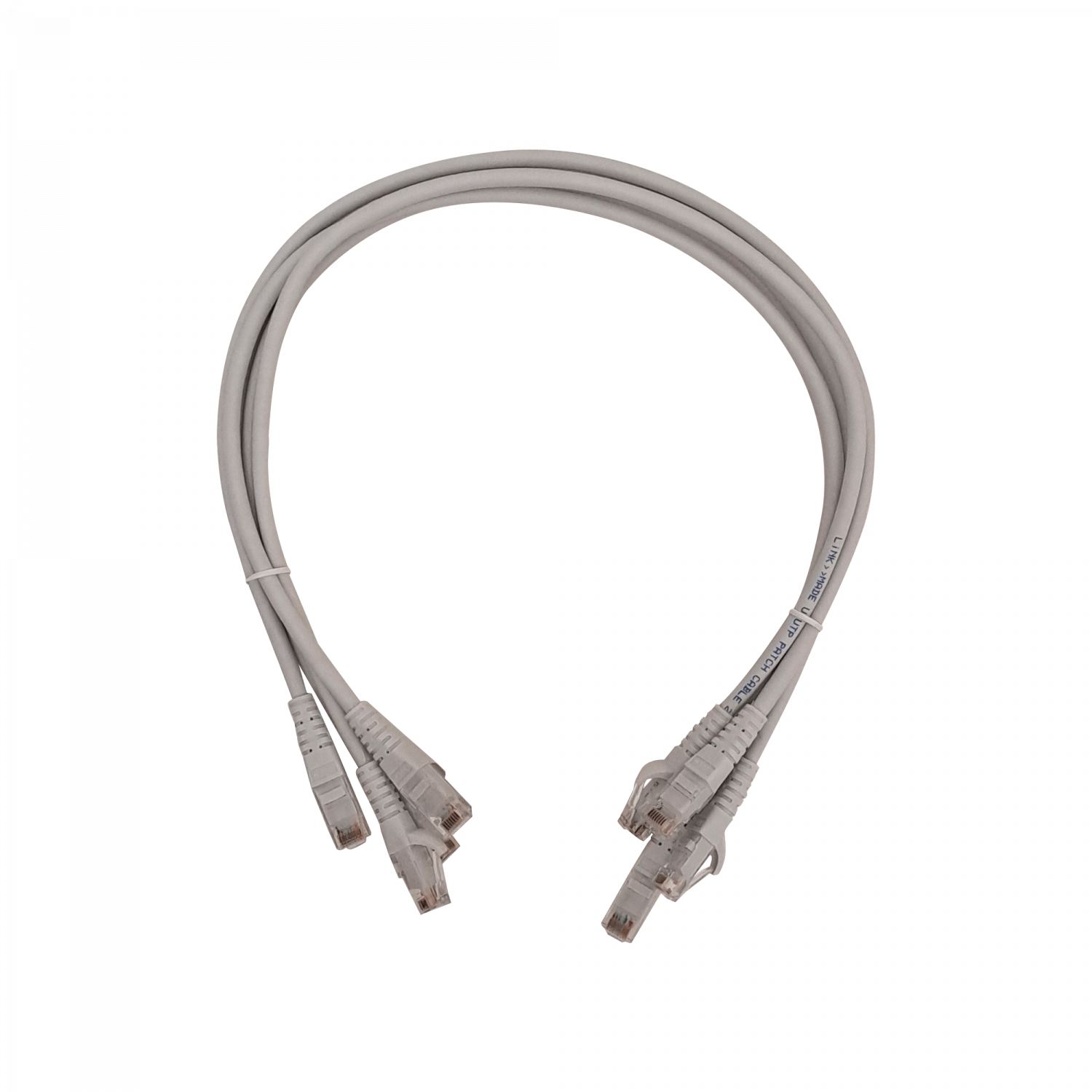Pack x4 Cable Patch LINKMADE Cat6 Gris 60cm LSZH Inyectado Multifilar 3