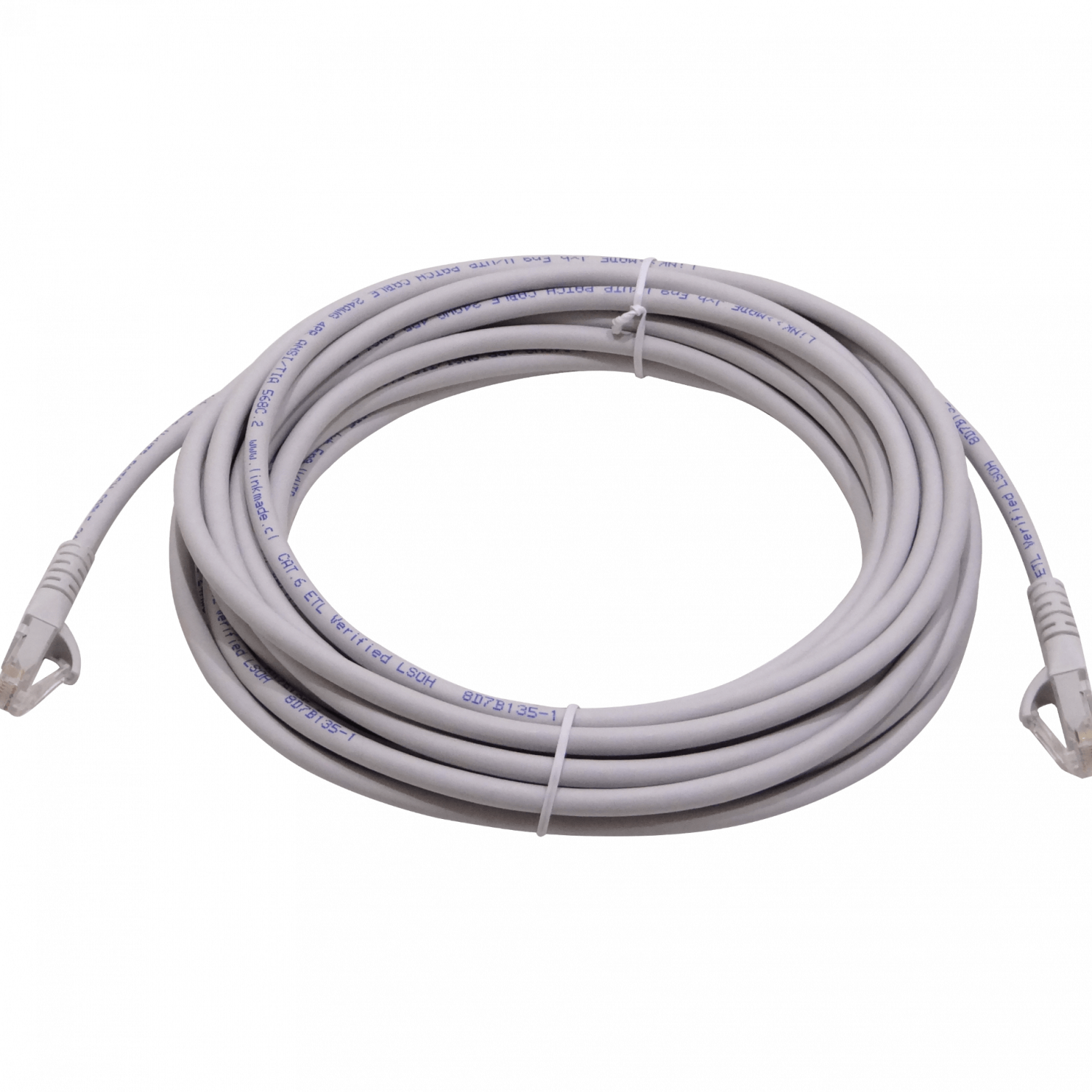Cable Patch LINKMADE Cat6 U/UTP 8mt Gris LSZH Inyectado Multifilar 2