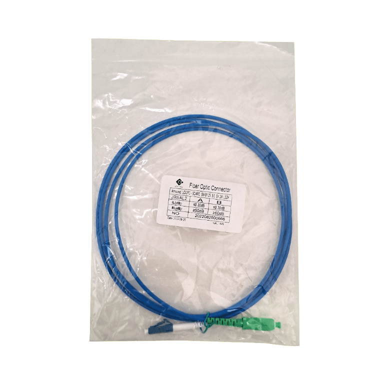 LSZH Blindado 2mt LC/UPC-SC/APC SM Simplex JumperFibra 3.0mm 9/125um 2