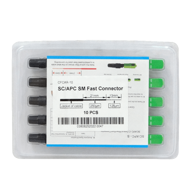 Conectores Rápidos SC/APC Monomodo G657A SX - Paquete de 10 Unidades - CFCAR-H 1