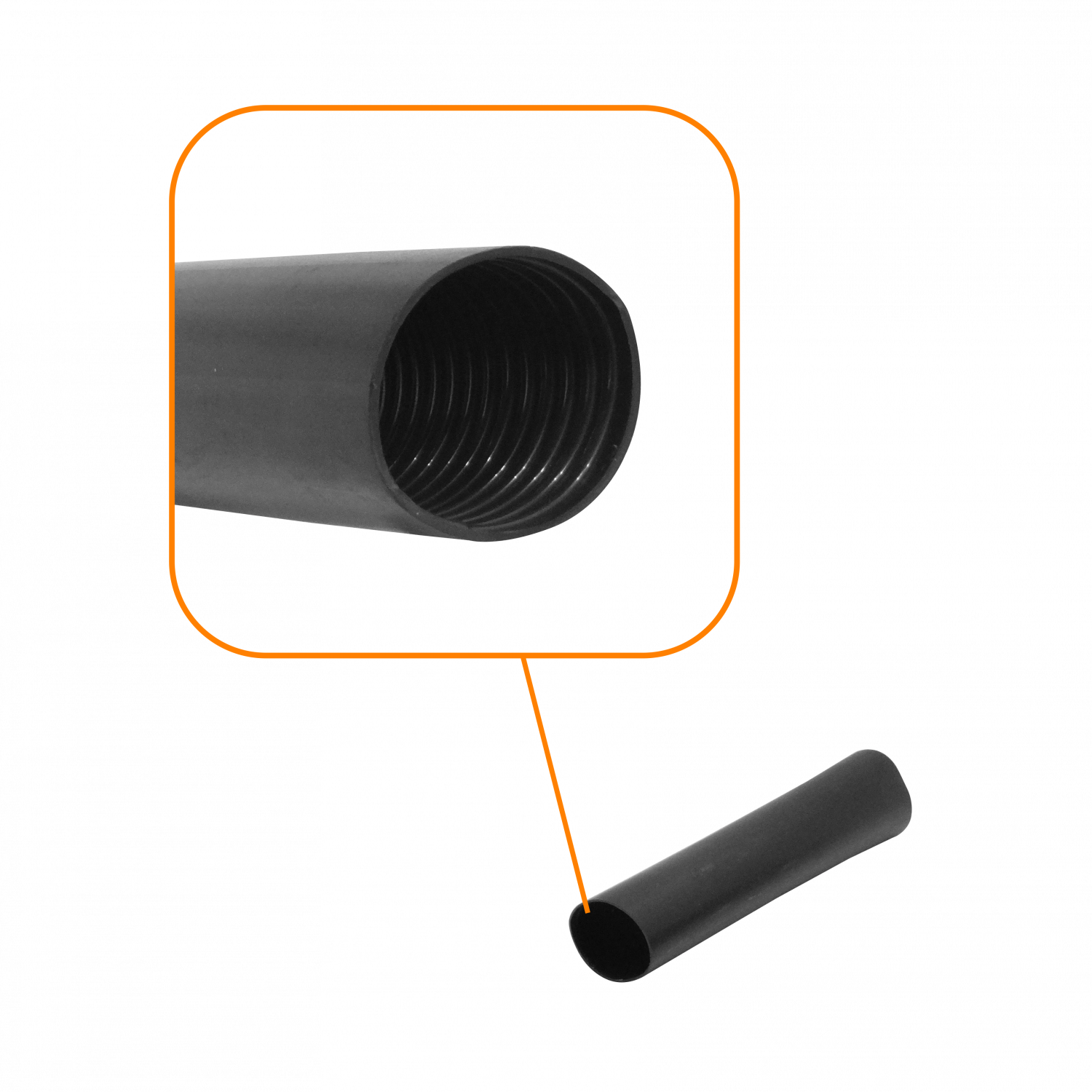 37mm 16cm 2mm Negro Termo Contractil Termoretractil Rigido para Mufa 1