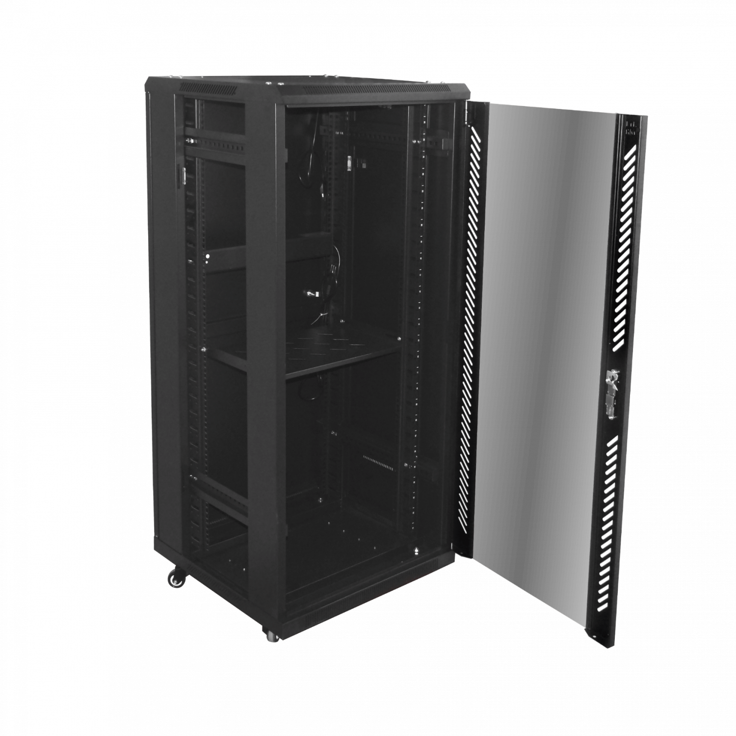 LINKMADE Vidrio 27U 600mm 60cm-Fondo Rack Turbina-PDU-Bandeja Negro 2
