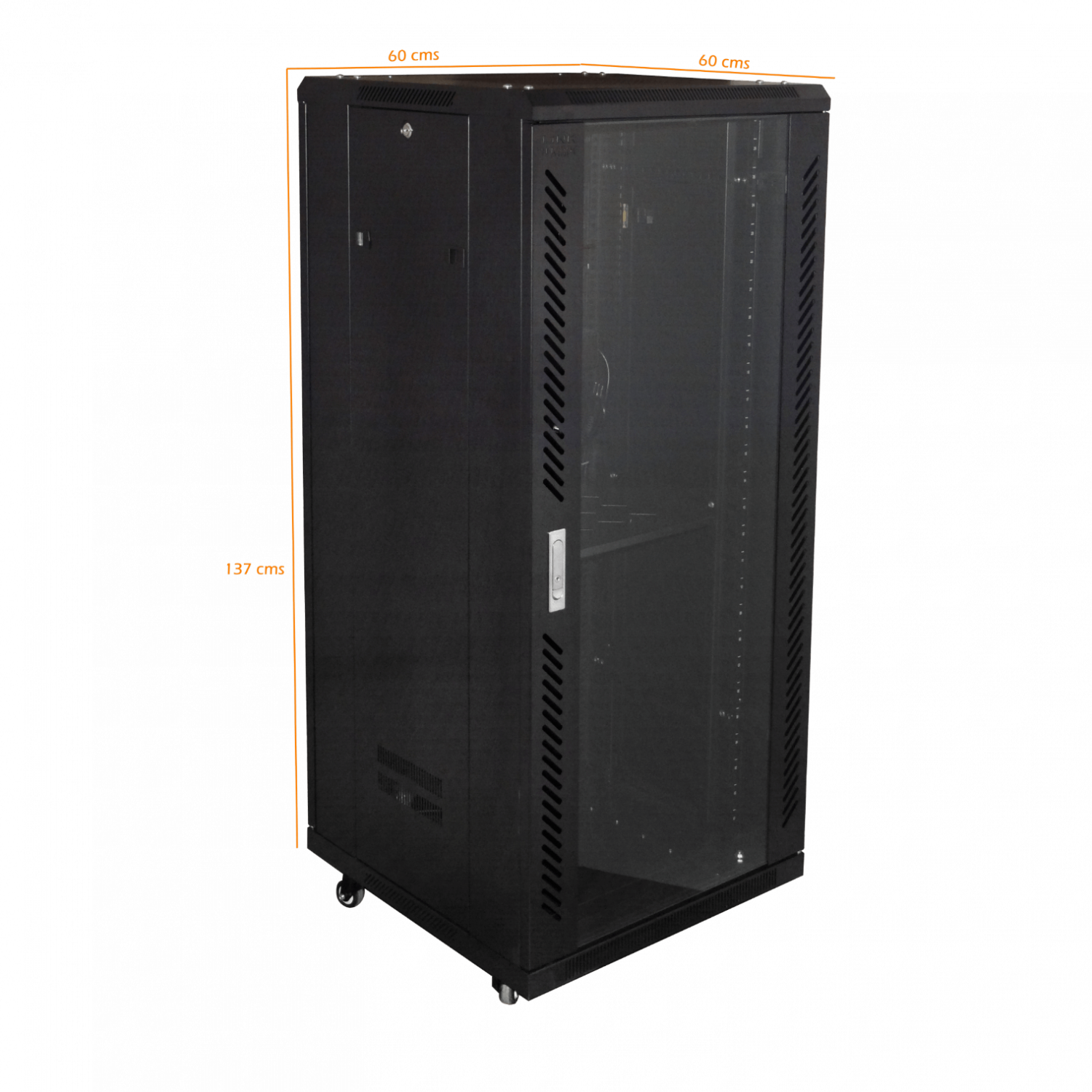 LINKMADE Vidrio 27U 600mm 60cm-Fondo Rack Turbina-PDU-Bandeja Negro 5