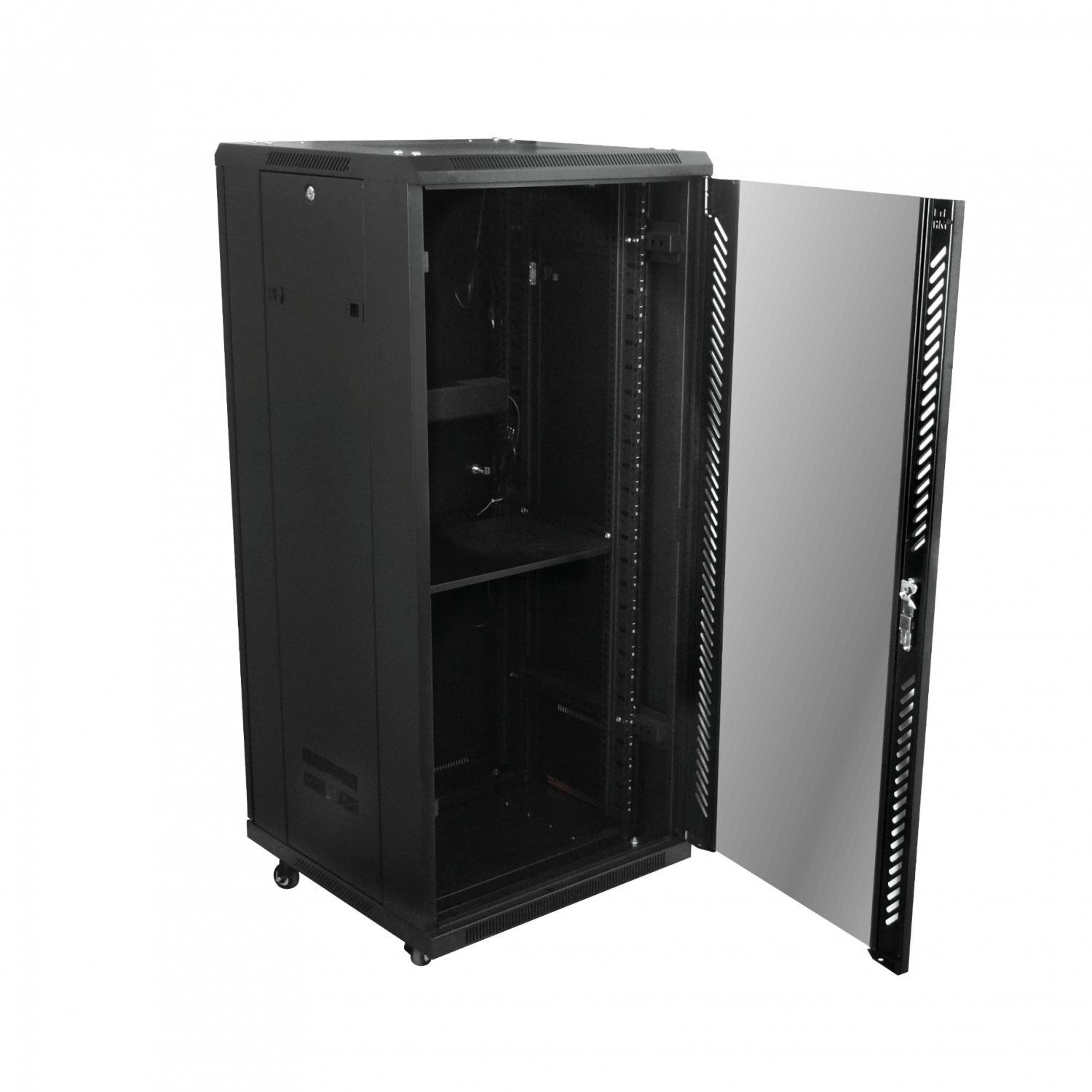 LINKMADE Vidrio 27U 600mm 60cm-Fondo Rack Turbina-PDU-Bandeja Negro 7