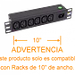PDU 10A con 6 Enchufes Hembra C13, 1 Enchufe Macho C14, Rack 10