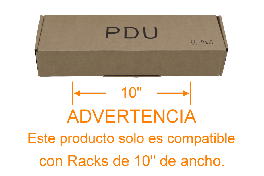 PDU 10A con 6 Enchufes Hembra C13, 1 Enchufe Macho C14, Rack 10