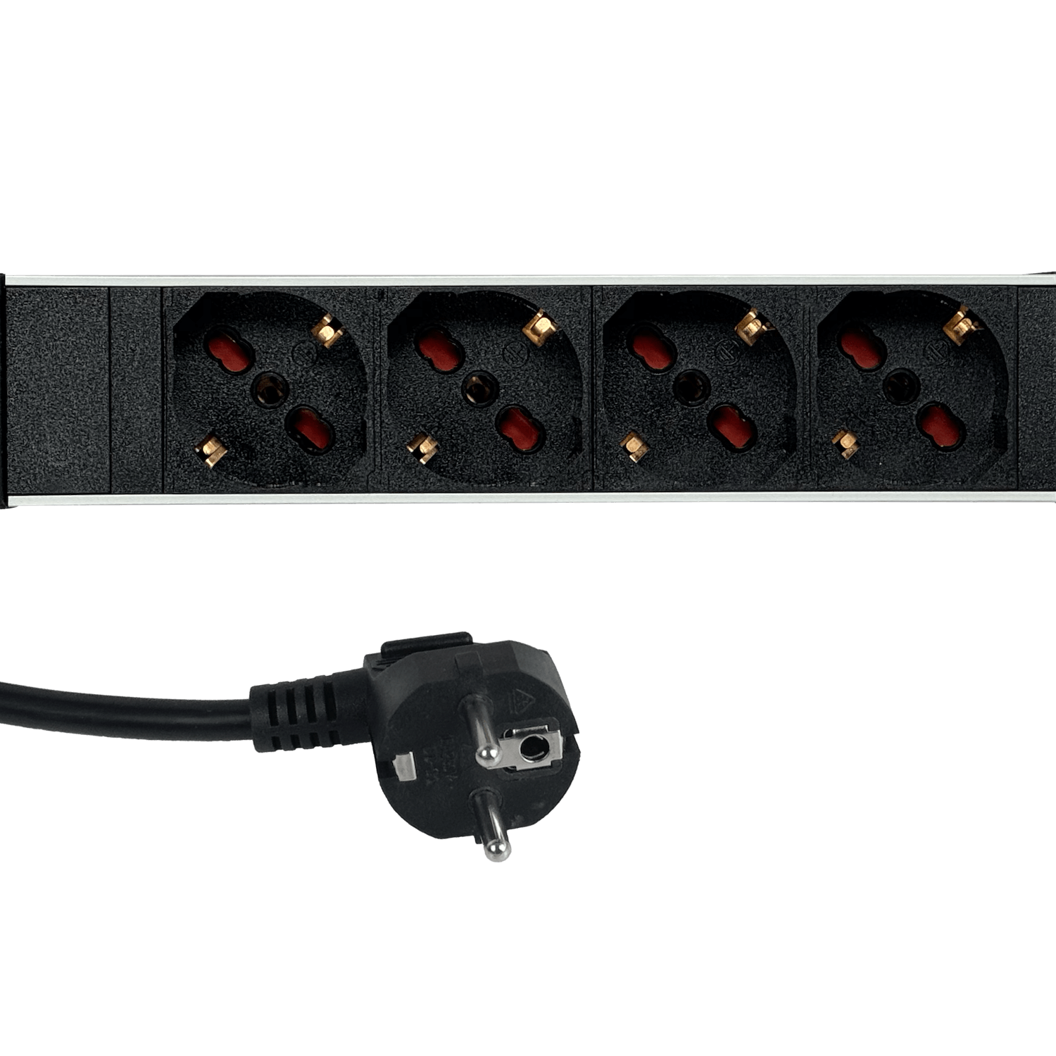 PDU 16A Enchufes 4-Hembra-CH/Schuk in-Schuko Rack-10-pulgada cable1,8m 4