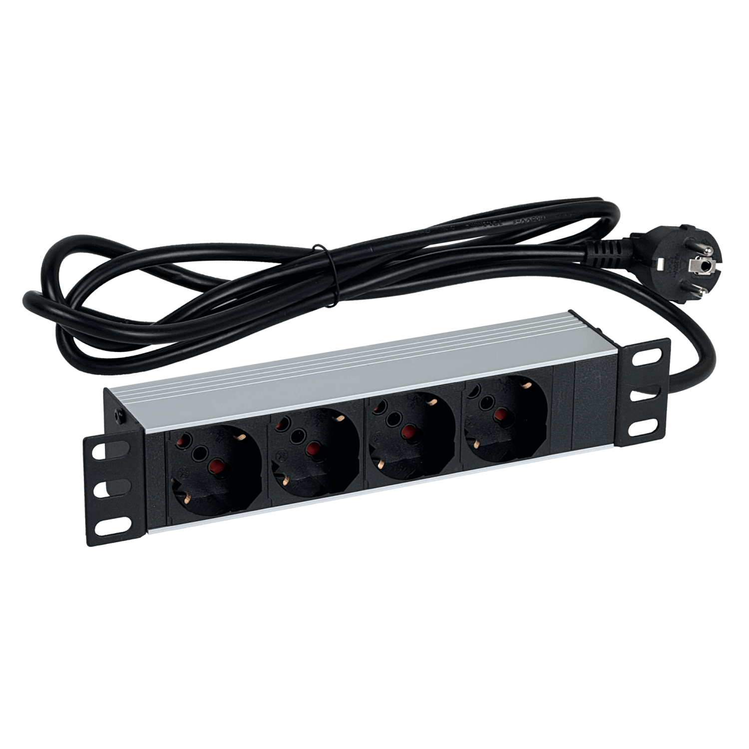 PDU 16A Enchufes 4-Hembra-CH/Schuk in-Schuko Rack-10-pulgada cable1,8m 5