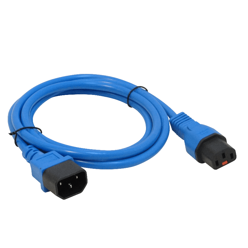 Cable de Poder C13 a C14, 1.8m, 7A, Azul, 3x0.82mm² 3