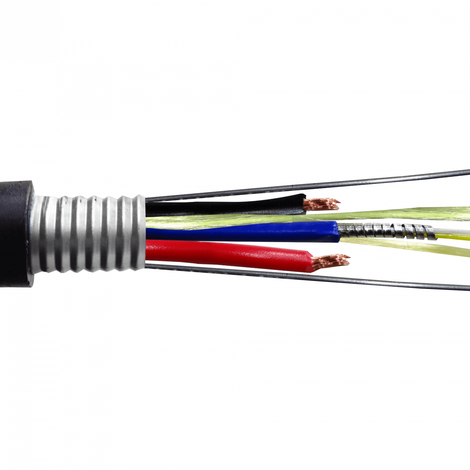Cable Híbrido de Fibra Óptica Monomodo 2 Fibras G652D + 2 Conductores AWG14 - CFSW2-14 1