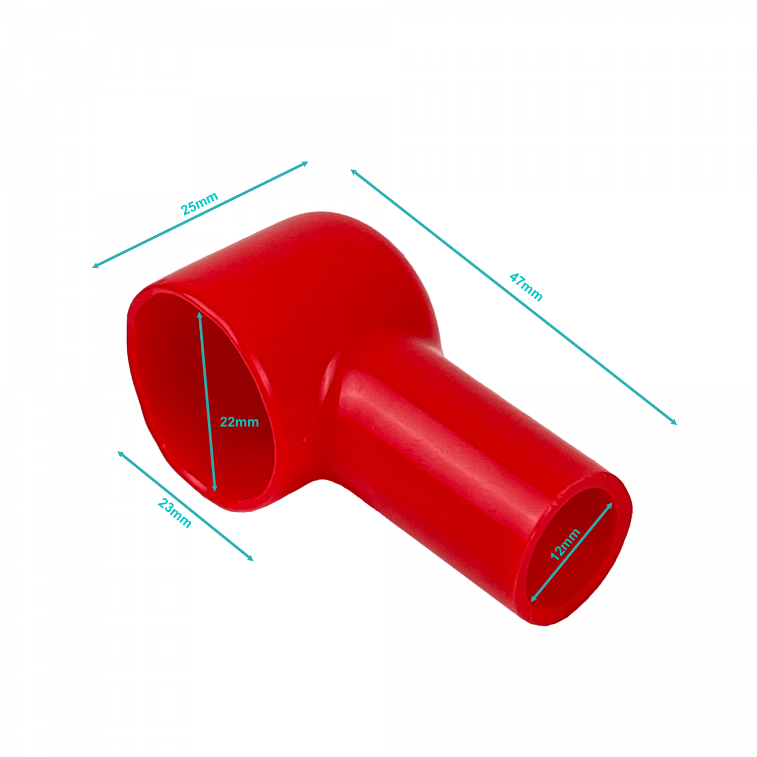 Rojo 47x25x23mm Protector Cuadrado Aislante para Bateria 2