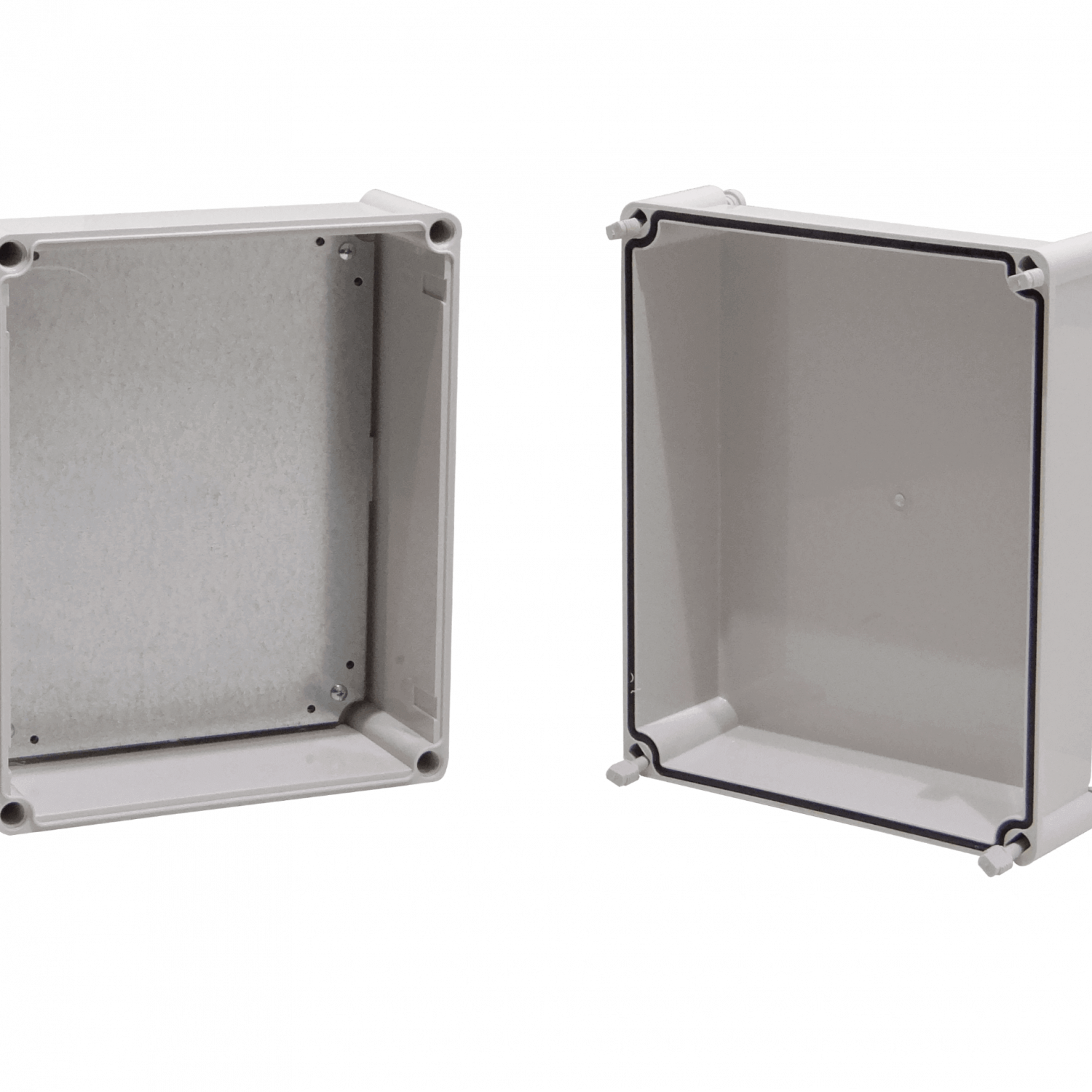 Caja Plástica TIBOX TJ-AG-3428-1, 340x280x180mm, Gris, IP66 con Placa 1