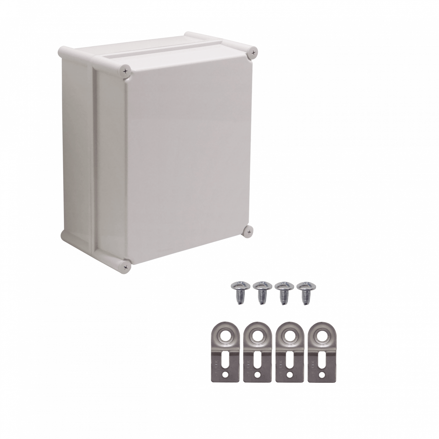 Caja Plástica TIBOX TJ-AG-3428-1, 340x280x180mm, Gris, IP66 con Placa 4