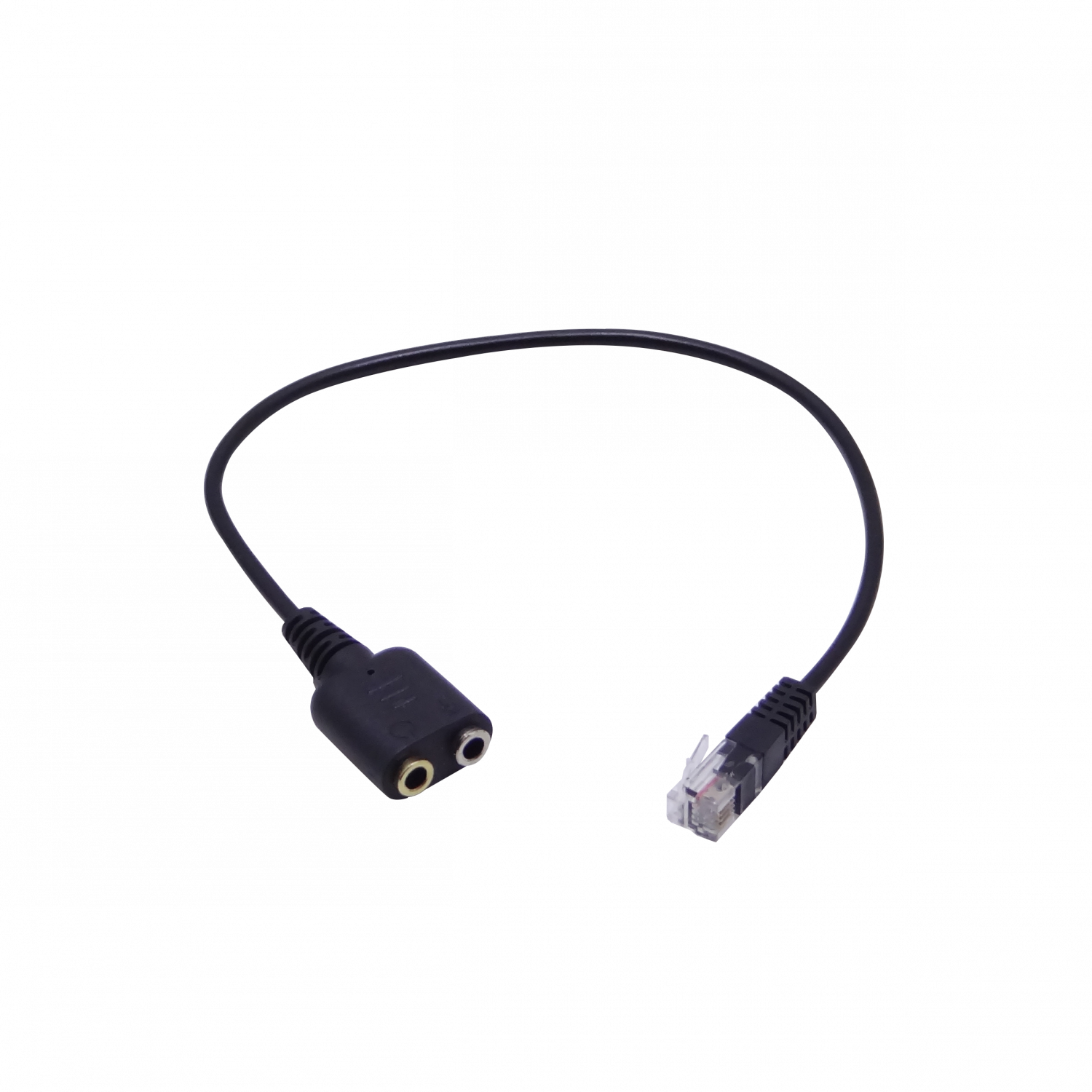 RJ9-Macho a 2x3,5mm-Hembra Mic/Audif Cable 25cm para Auricular 3.5mm 1