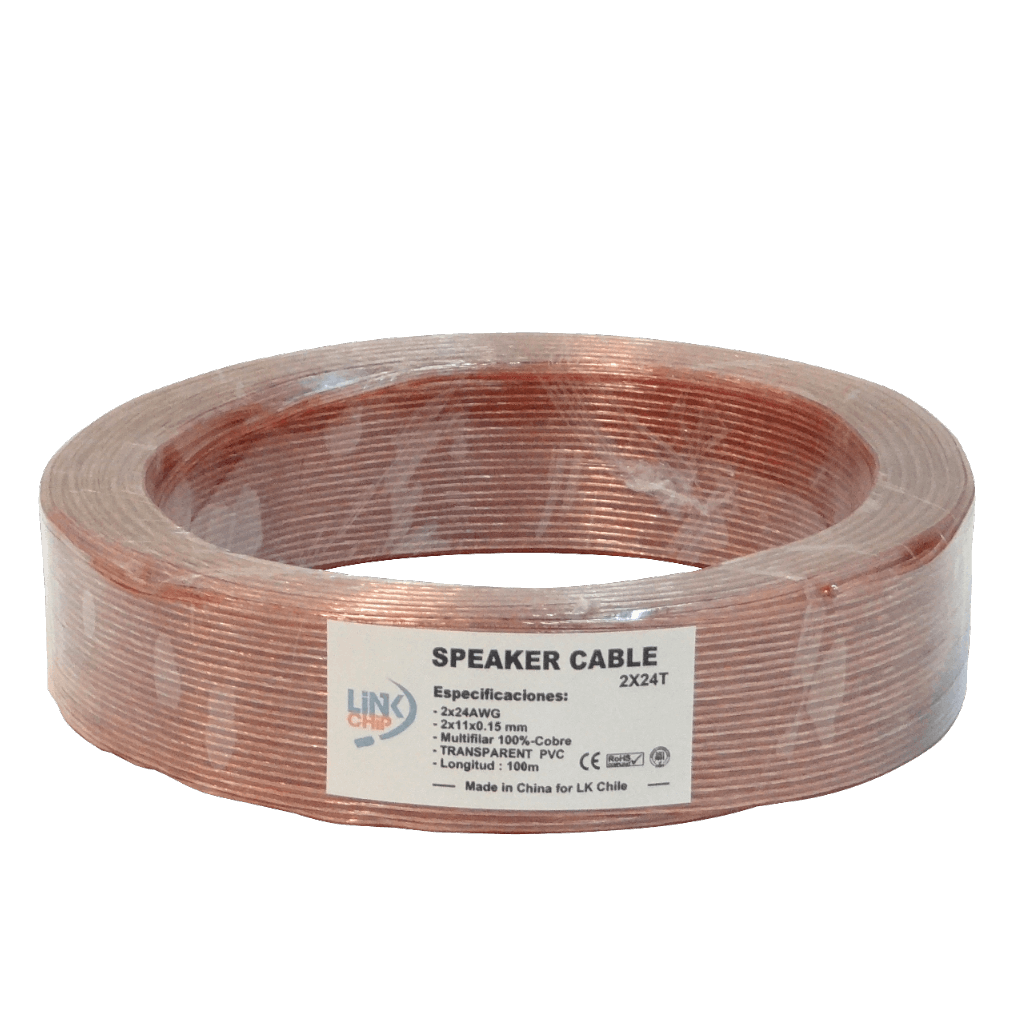 Cable Paralelo Transparente 2x24AWG Cobre 2x0,2mm² Multifilar 100m 1