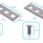 Brida Sujecion 3 Pernos 5/8T/VTRC 125x46x6x15mm para Postacion - Miniatura 1