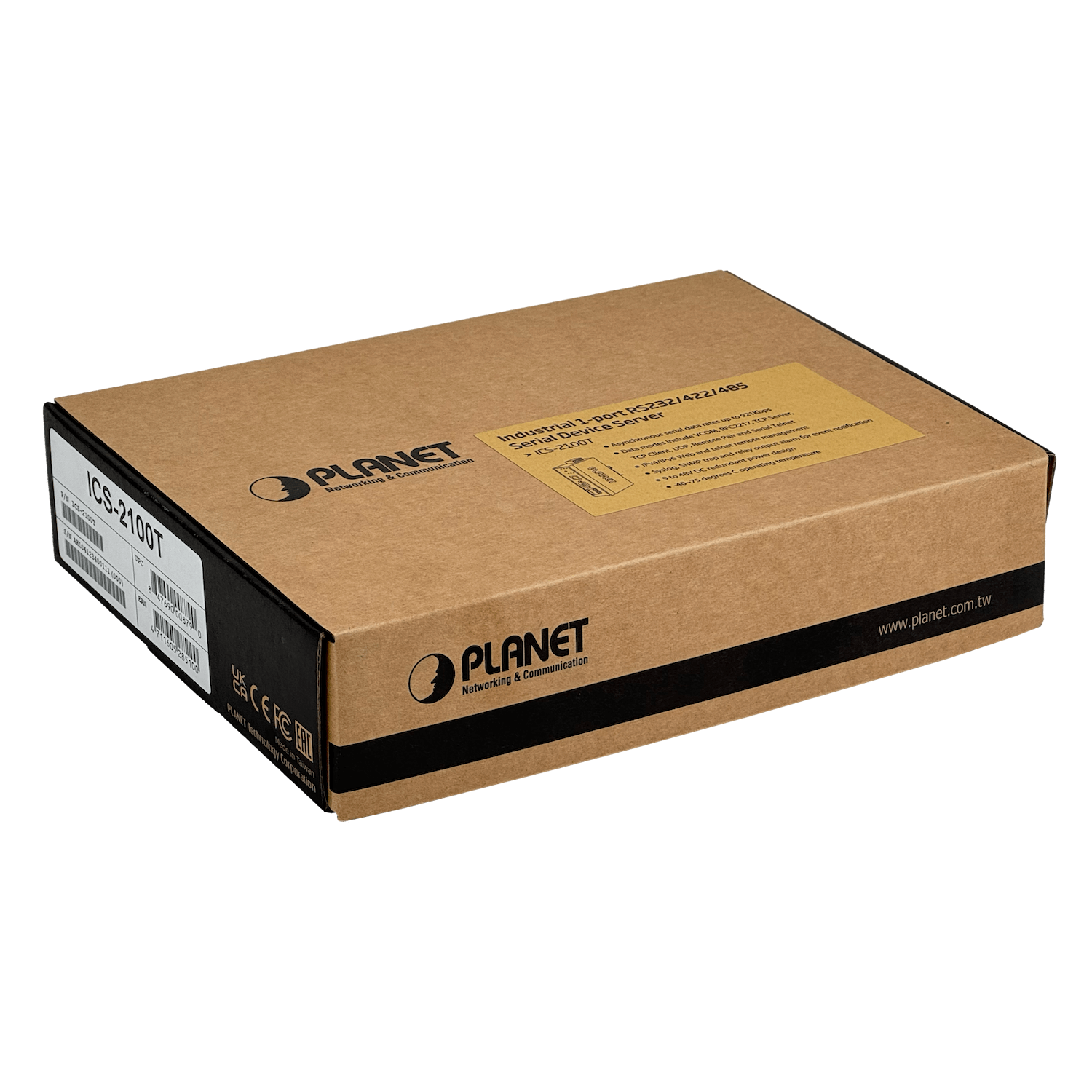 PLANET industrial 1-100 1-DB9 RS232 RS485/422 req12-48V SerialEthernet 3