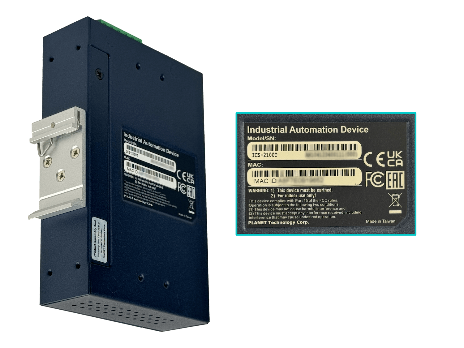 PLANET industrial 1-100 1-DB9 RS232 RS485/422 req12-48V SerialEthernet 5