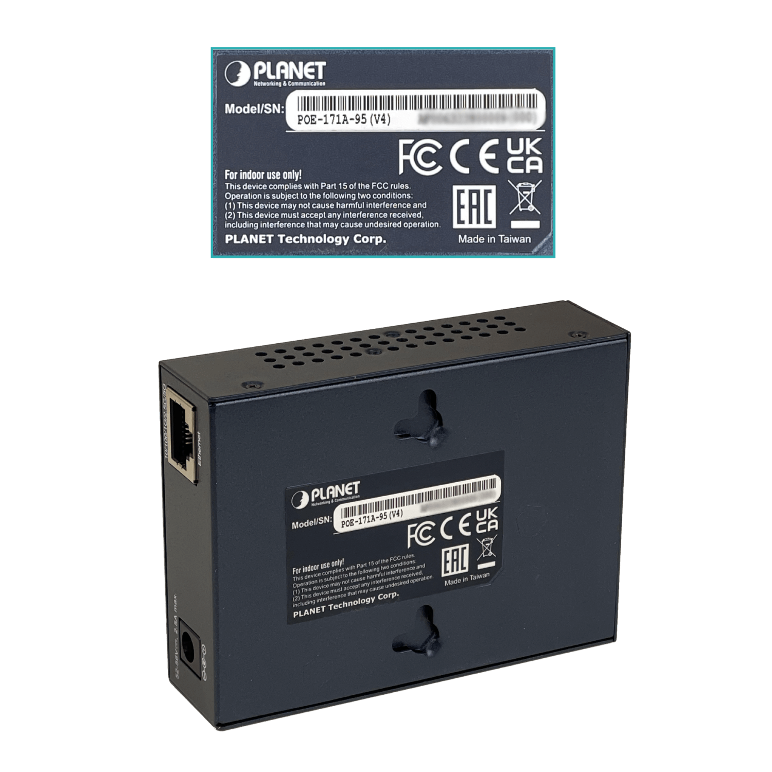Inyector PoE Planet POE-171A-95, 95W, Soporte 802.3bt, 54V Conectividad Gigabit  4