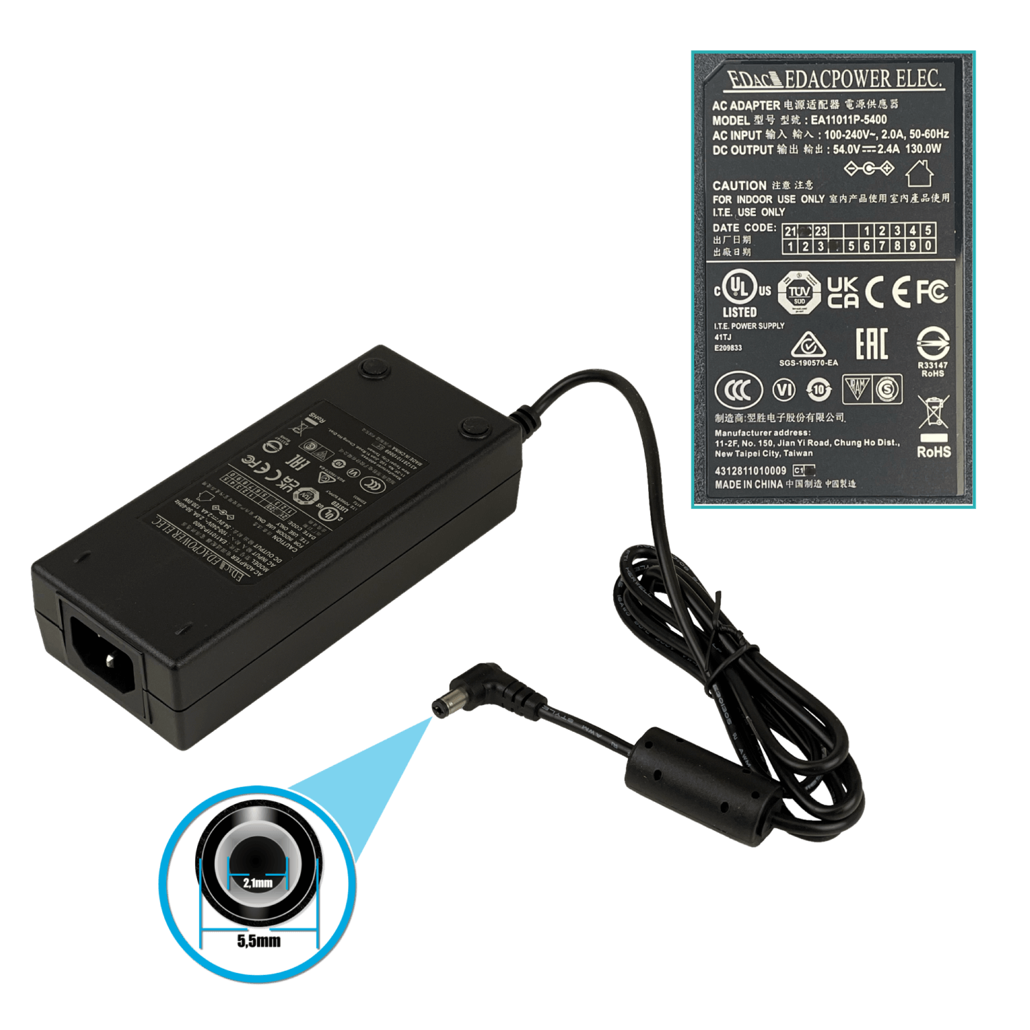 Inyector PoE Planet POE-171A-95, 95W, Soporte 802.3bt, 54V Conectividad Gigabit  7