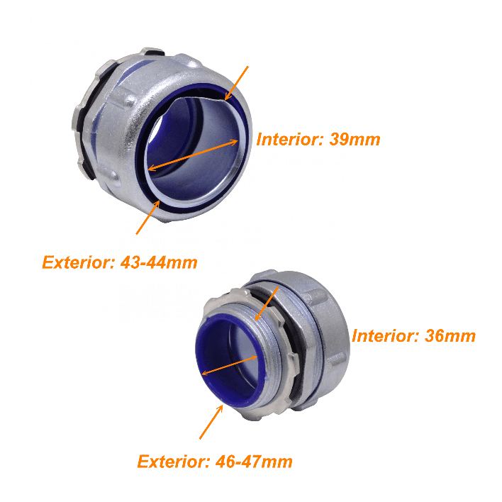 Metalico 1-1/2-Pulg Prensa Estopa para Flexible Aislacion IP65 3