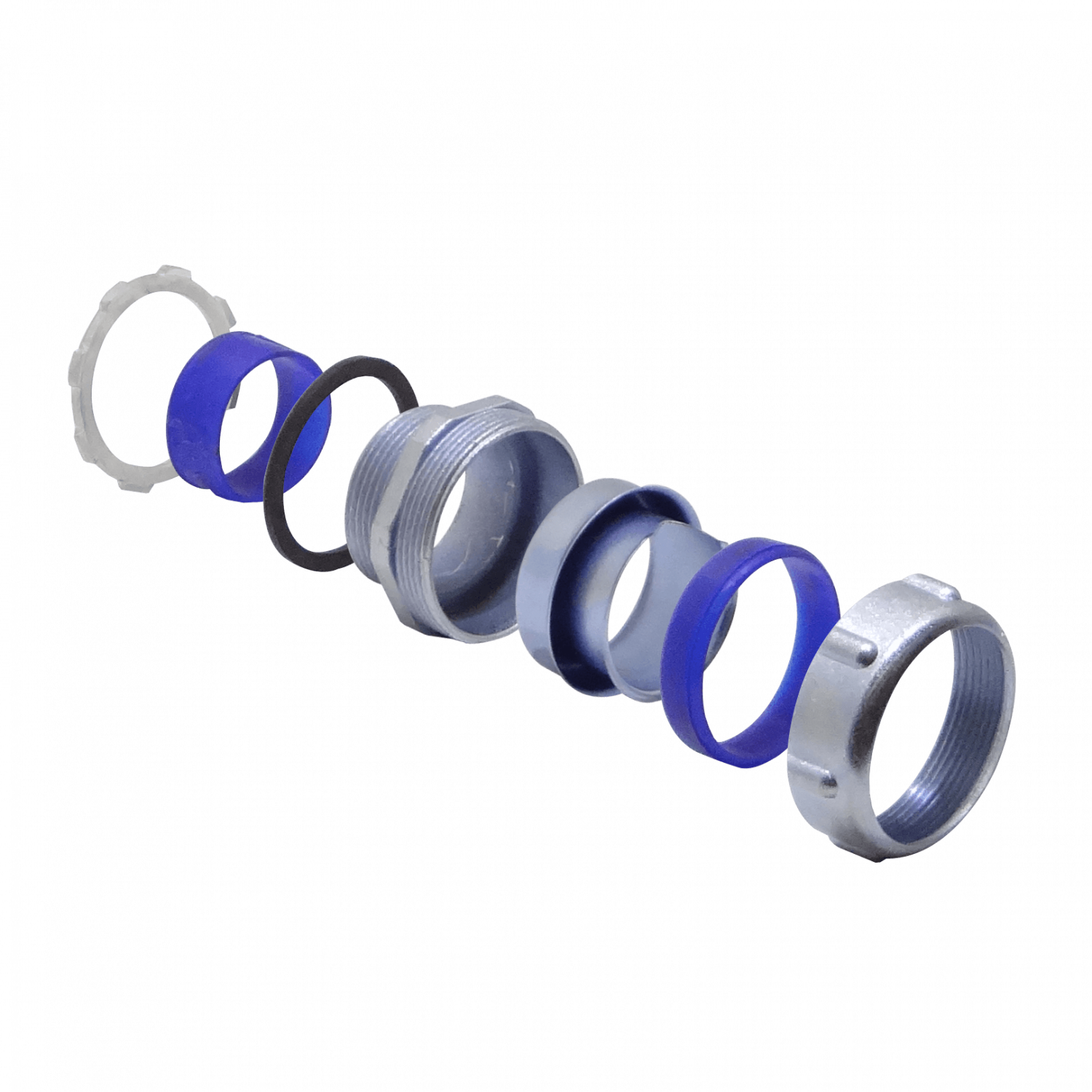 Metalico 1-1/2-Pulg Prensa Estopa para Flexible Aislacion IP65 4