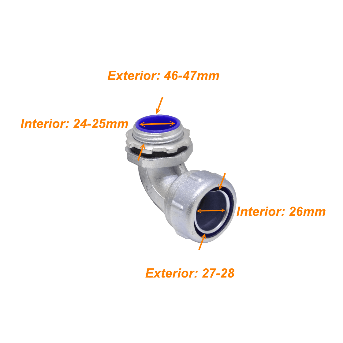 Metalico 1-Pulg Codo Prensa Estopa para Flexible Aislacion IP65 1