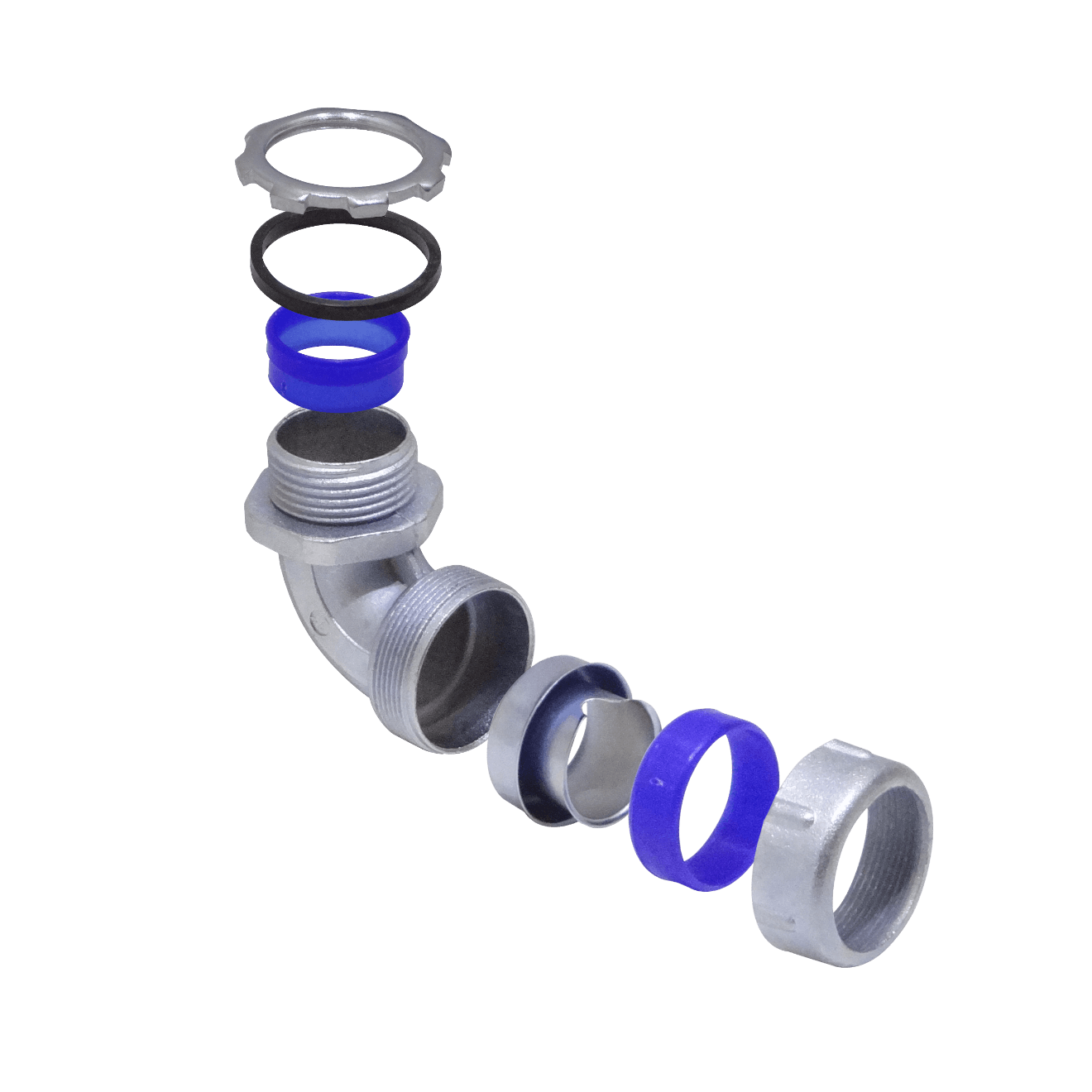 Metalico 1-Pulg Codo Prensa Estopa para Flexible Aislacion IP65 4