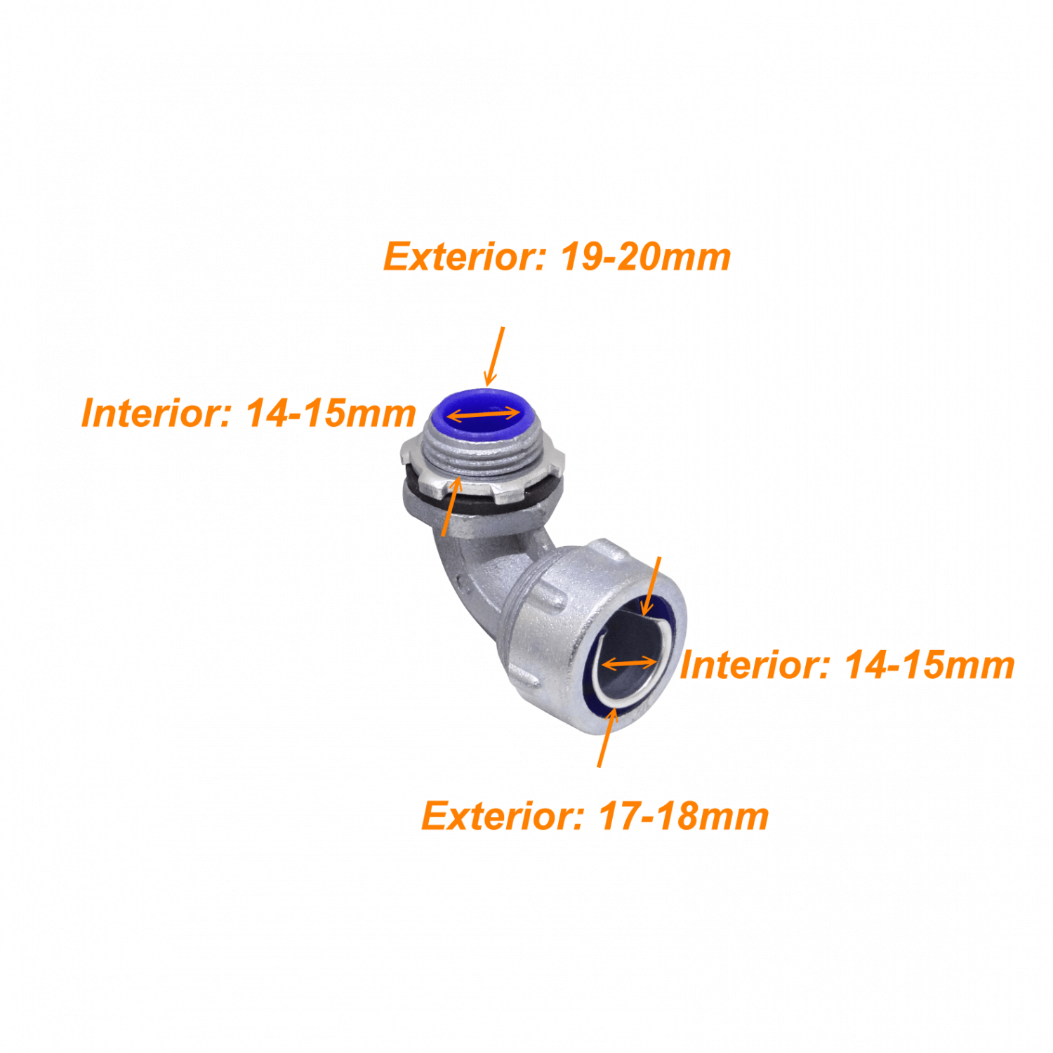 Metalico 1/2-Pulg Codo Prensa Estopa para Flexible Aislacion IP65 3