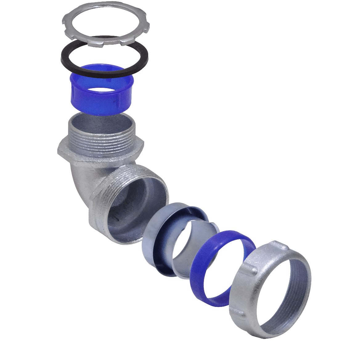 Metalico 1-1/2-Pulg Codo Prensa Estopa para Flexible Aislacion IP65 3