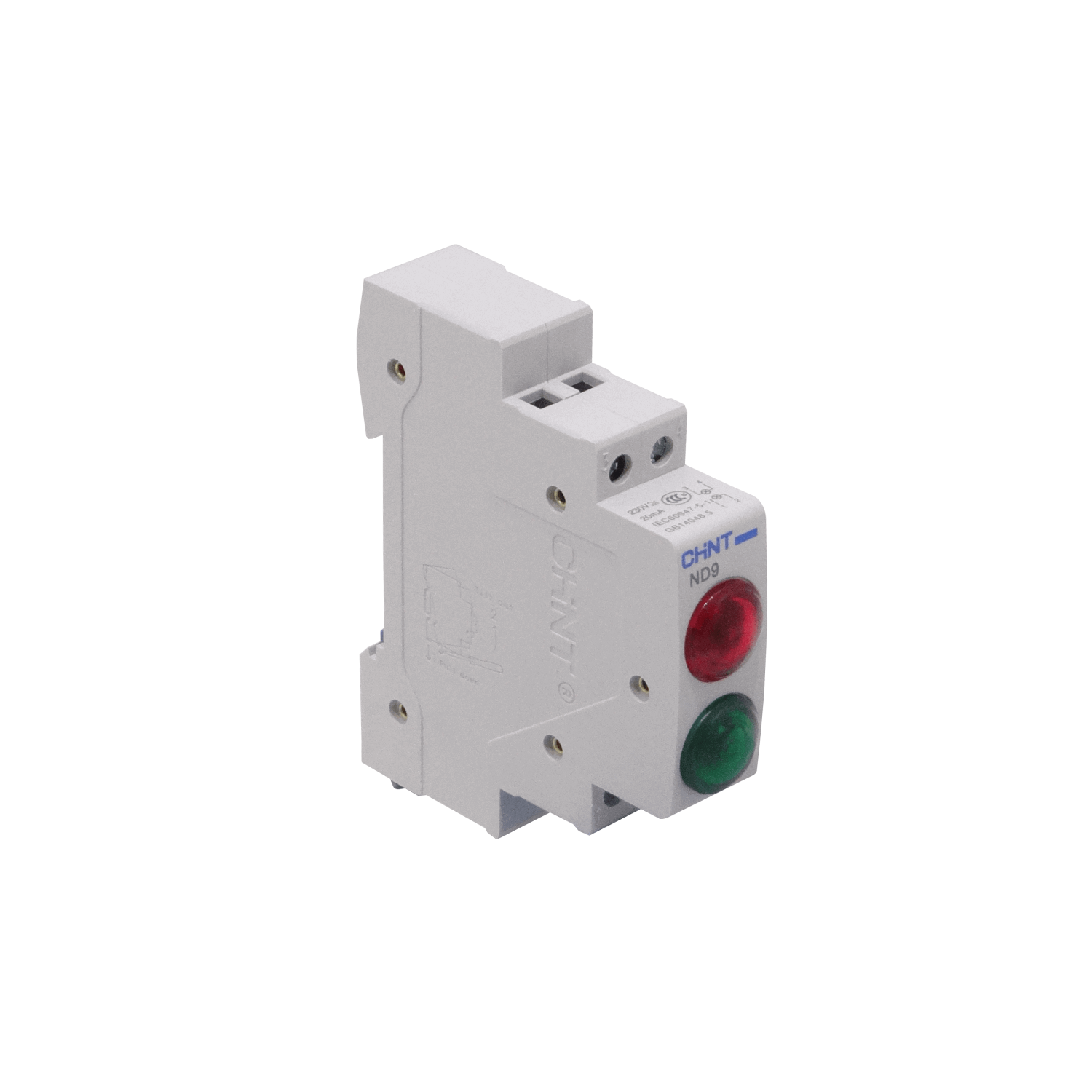 CHINT Verde/Rojo Luz Piloto LED 230VAC 20mA 4-pin para Riel Din 2