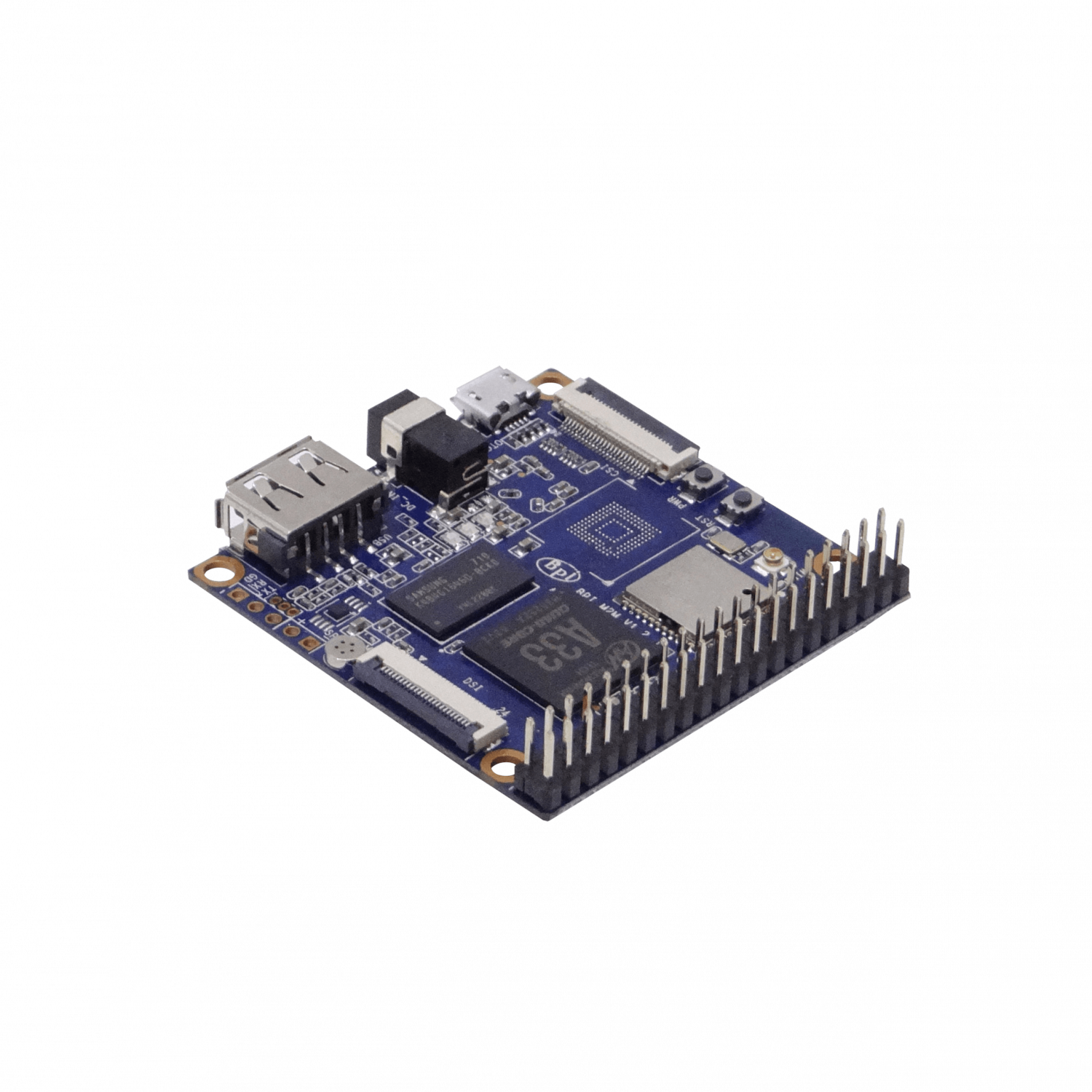 BANANAPI A33-Quad 512mb mSD eMMC req/5V-2A WiFiBT CSI DSI USB Plug-DC 2