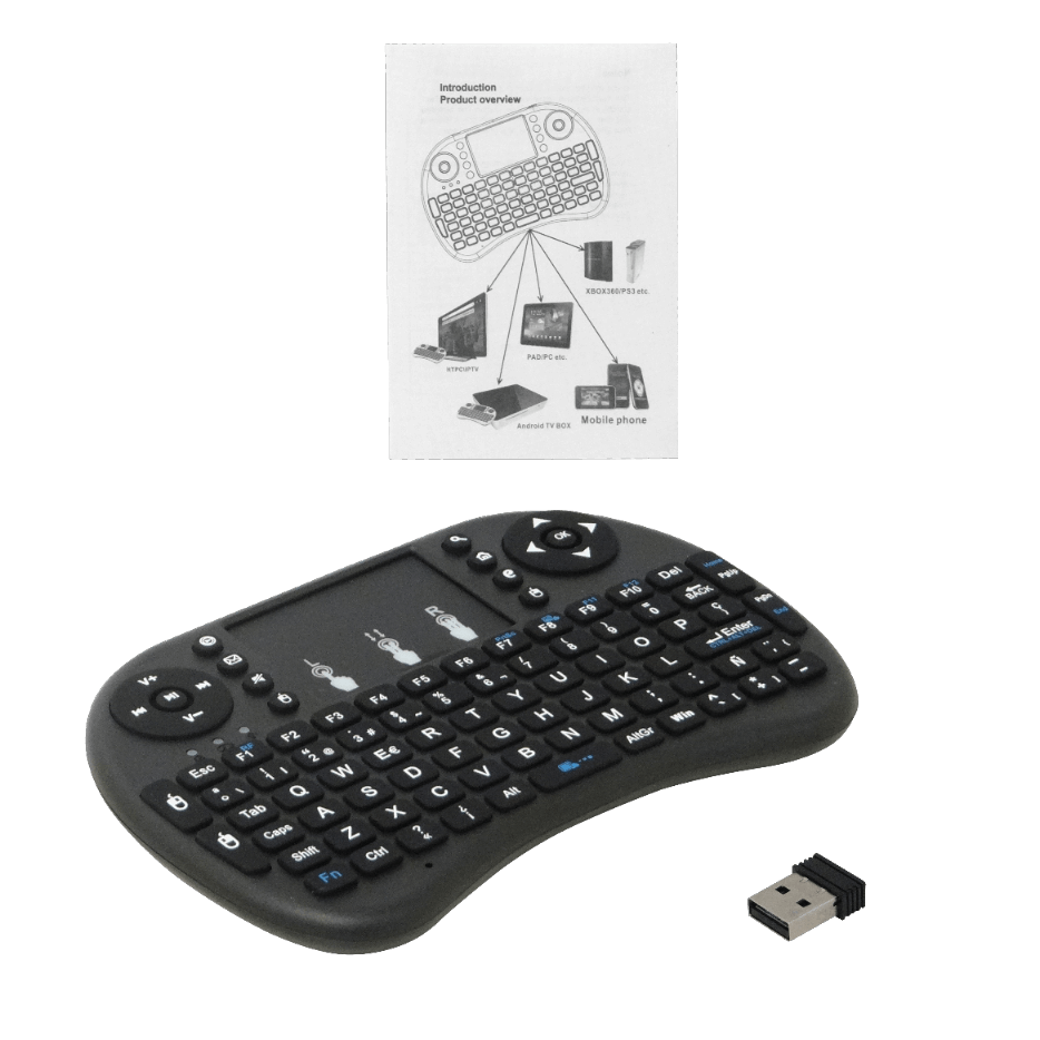 Mini Teclado Inalámbrico 2.4GHz con Touchpad - USB, Portátil, BL-5C (Requiere 2 pilas AAA) 2