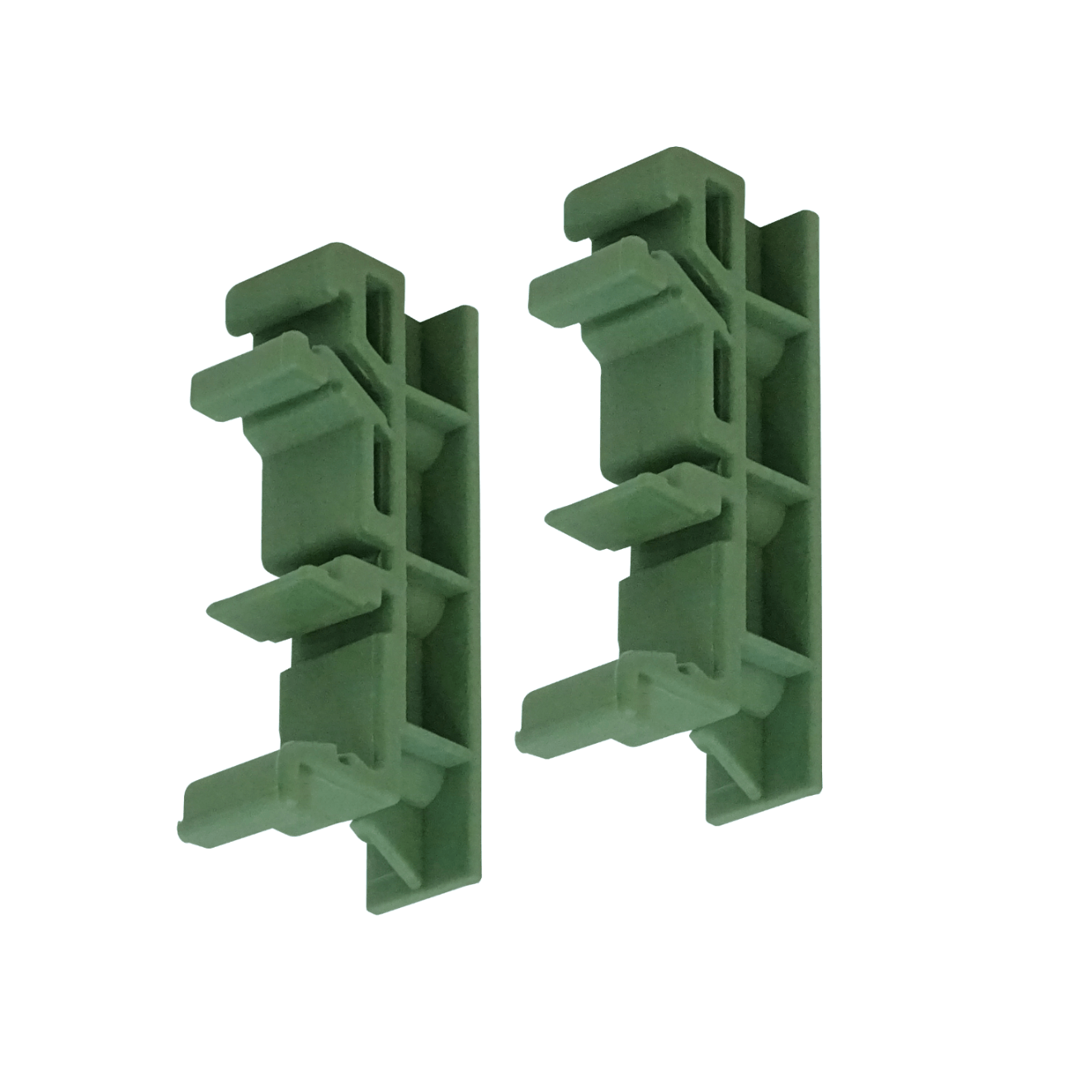 Verde 25mm Par Adaptadors Plasticos inc-torn Montaje Circuito Riel DIN 2
